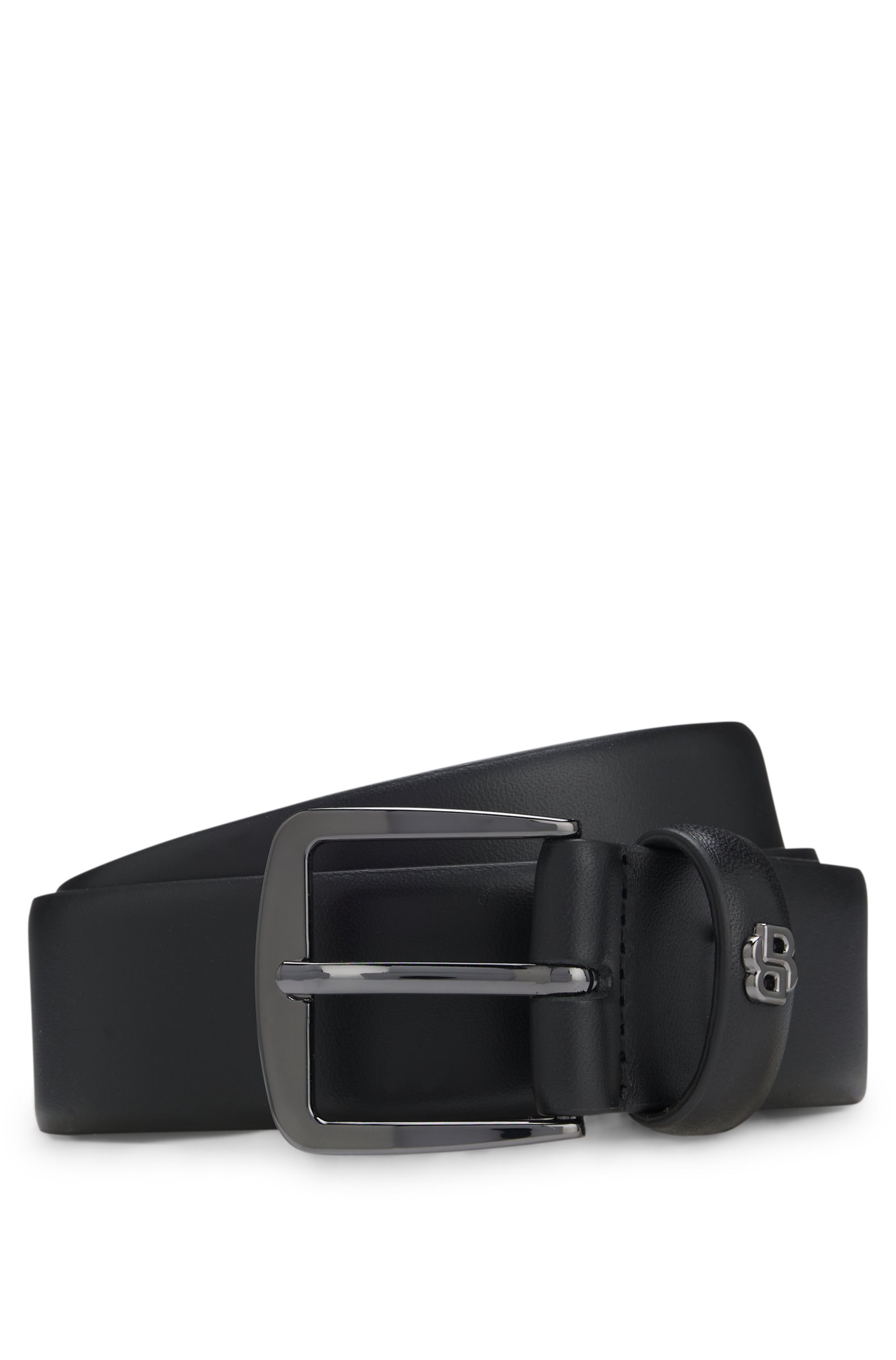 Italian-leather belt with Double B monogram