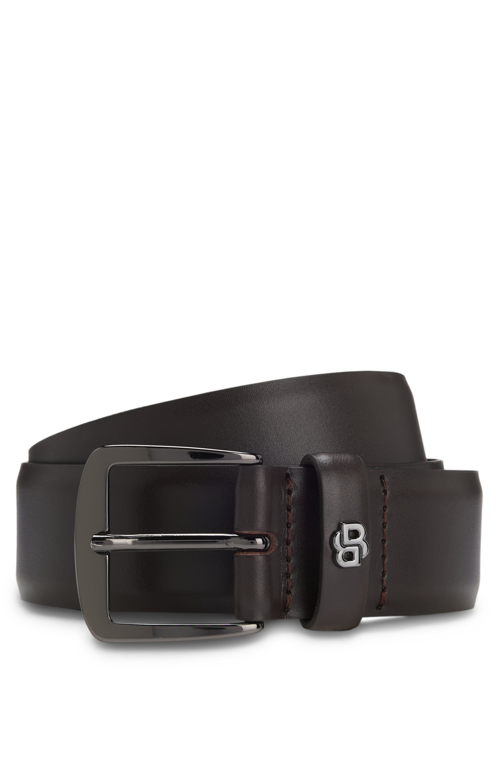 Italian-leather belt with Double B monogram