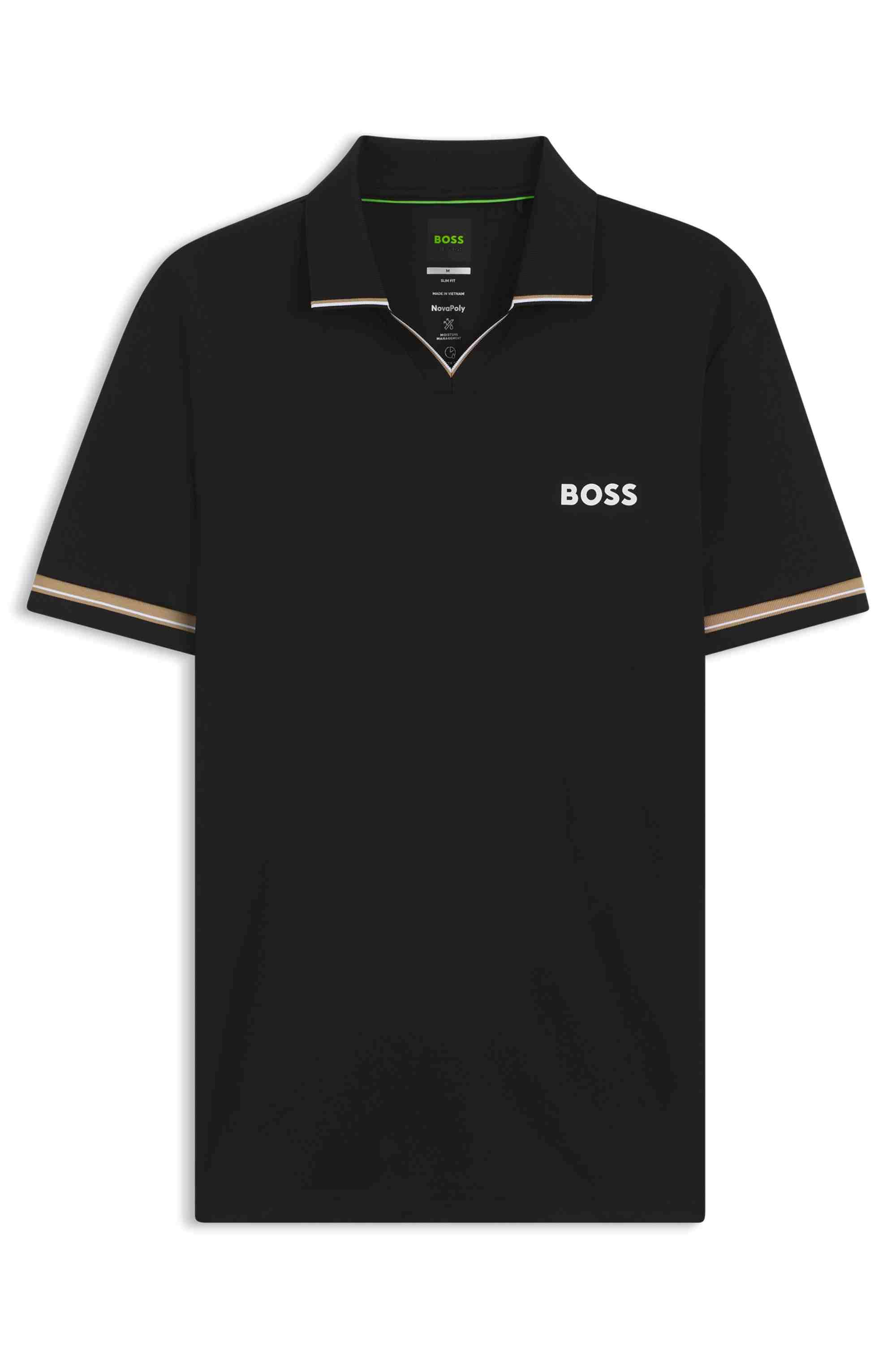 Active slim-fit polo shirt with signature-stripe details