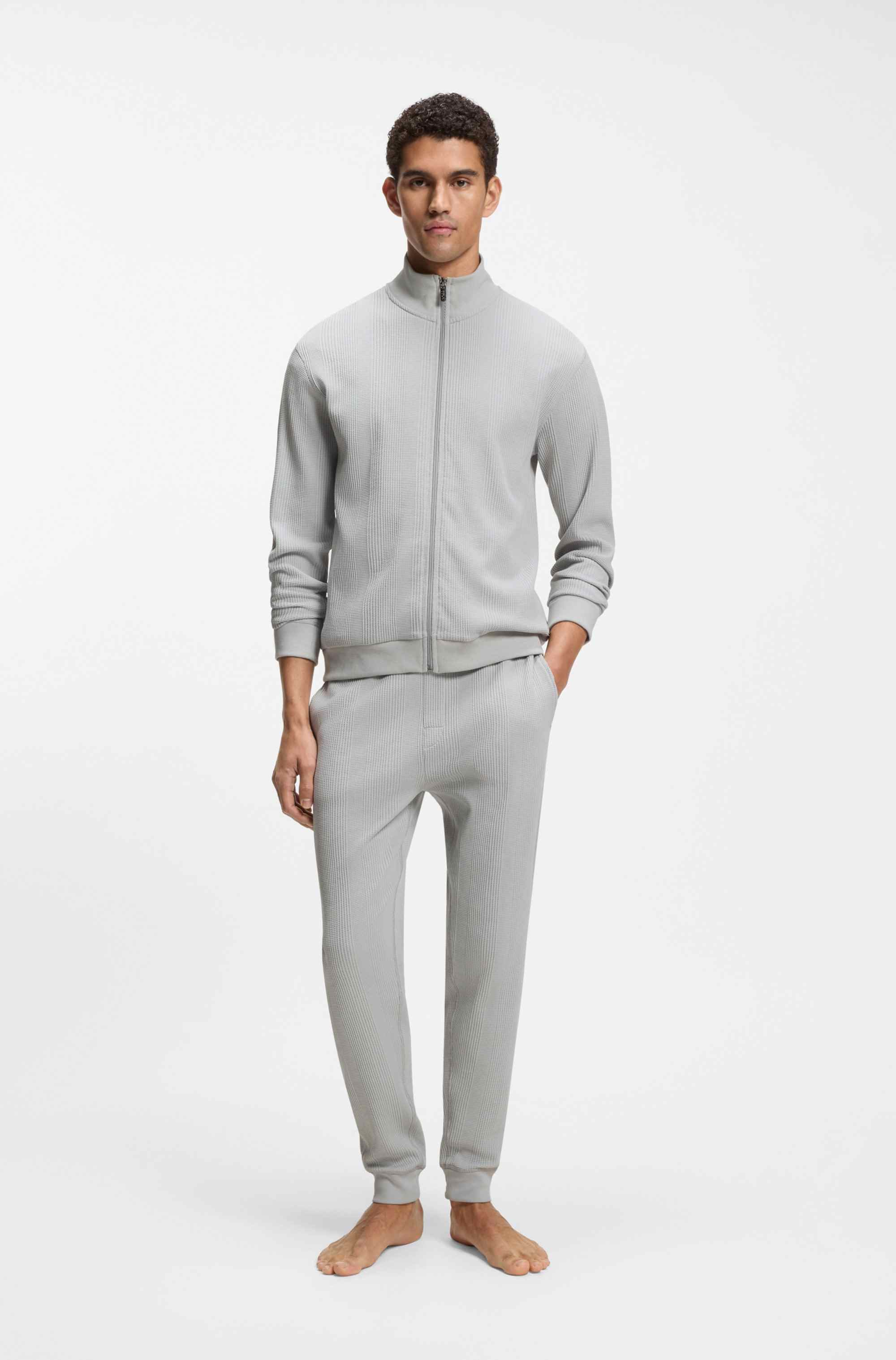 Cotton-blend jacket with waffle structure