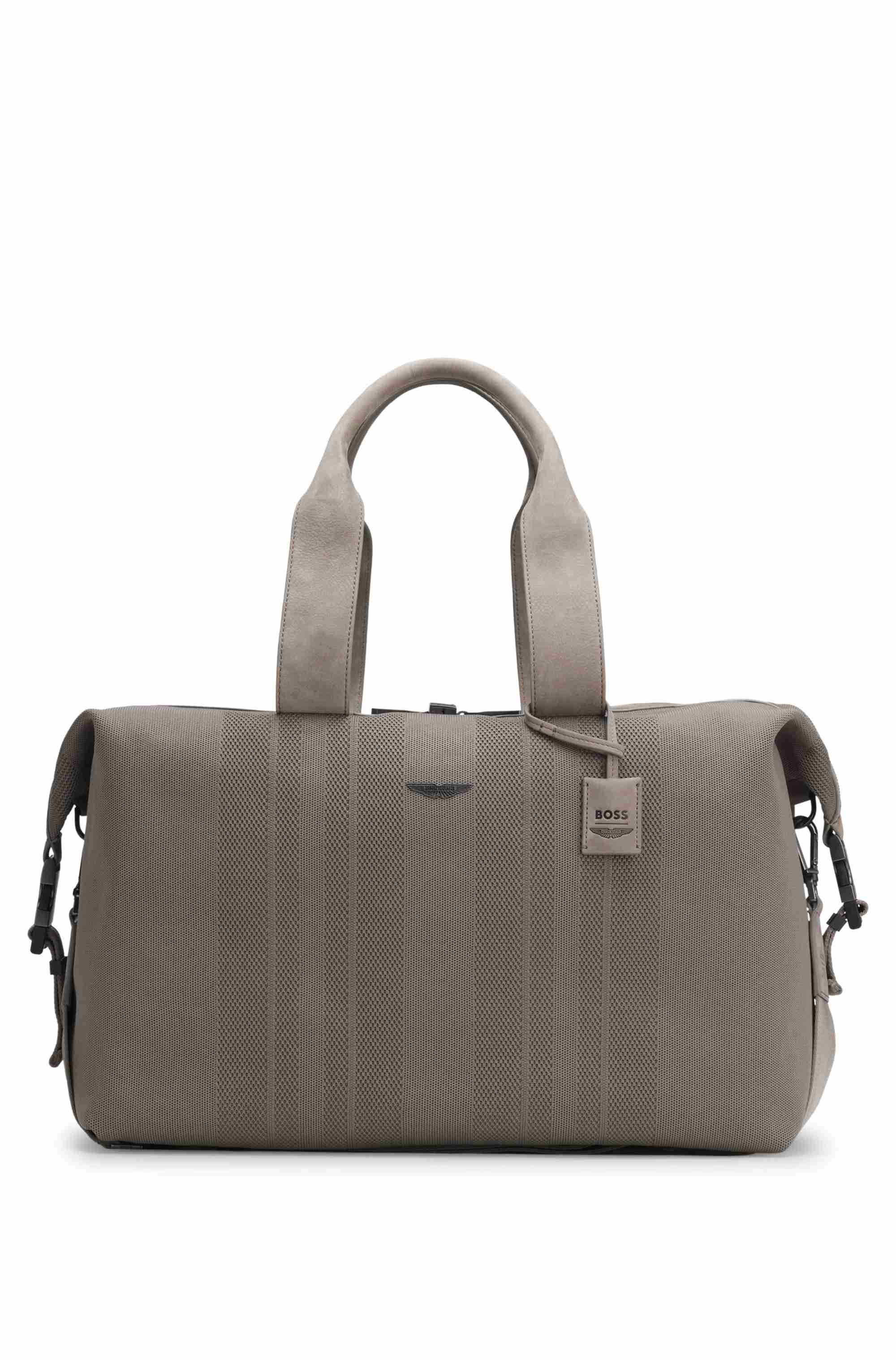 BOSS x ASTON MARTIN knitted holdall with suede trims