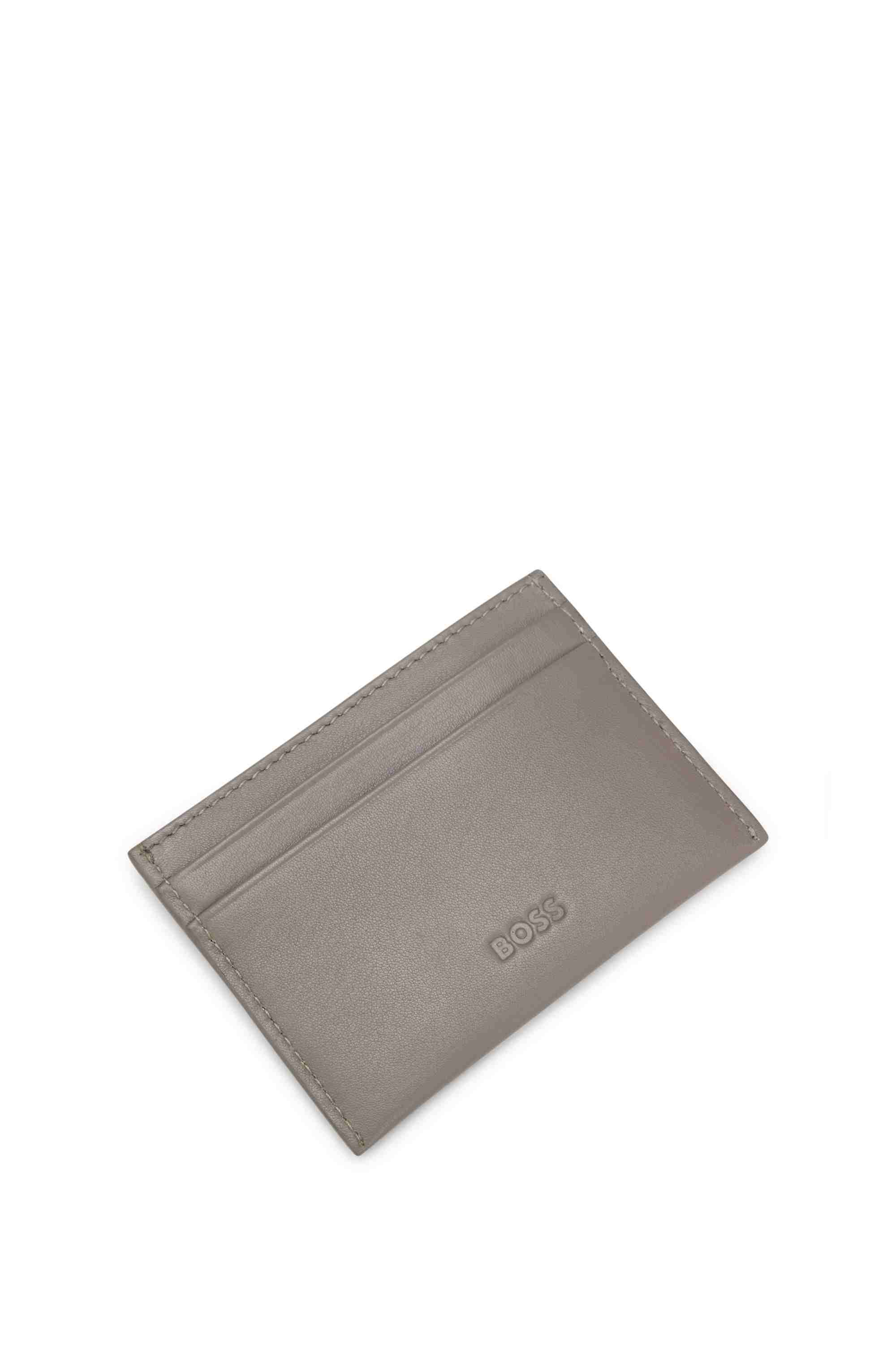 BOSS x ASTON MARTIN leather card holder with wing detail