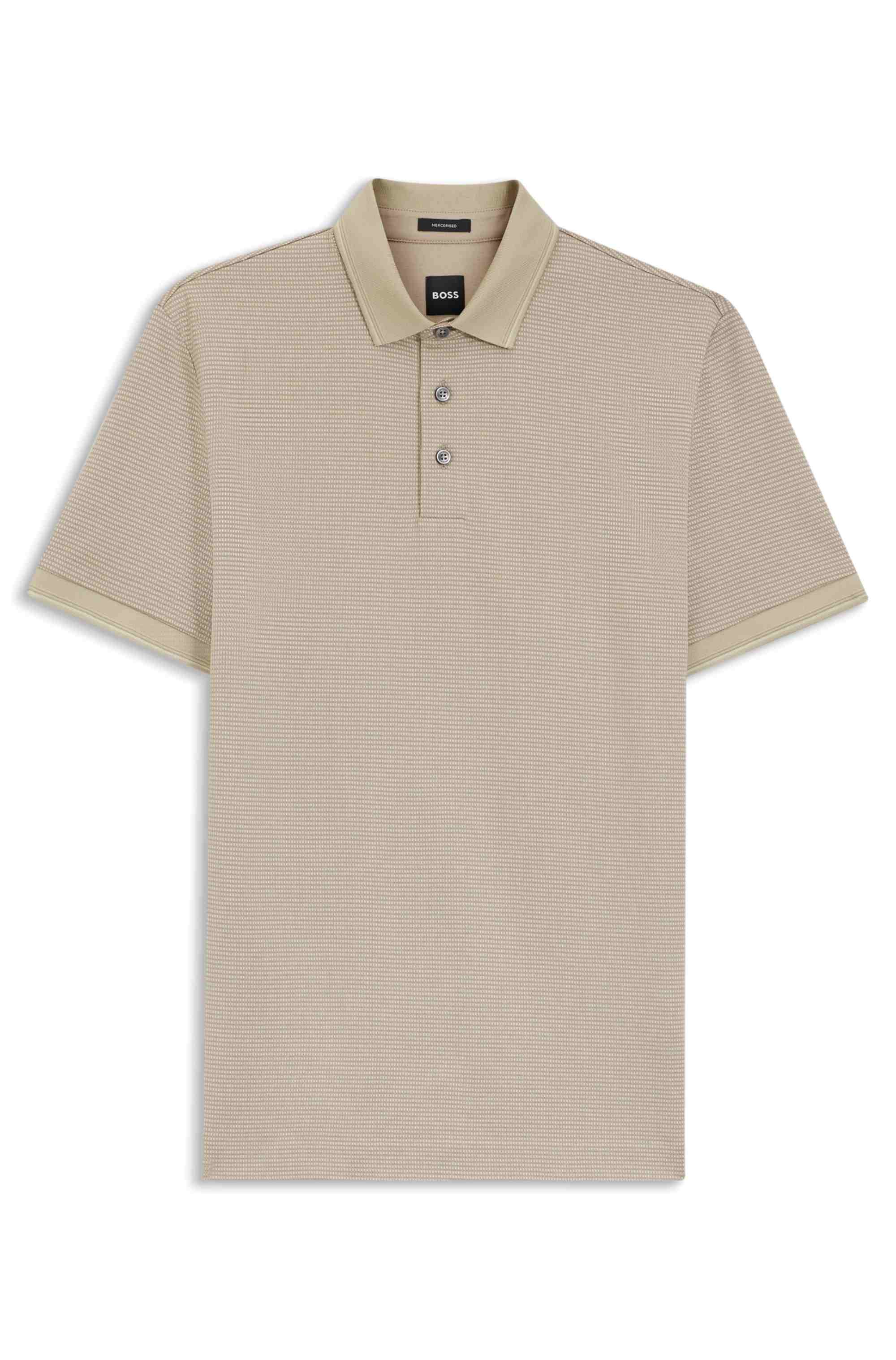 Mercerised-cotton polo shirt with three-tone jacquard