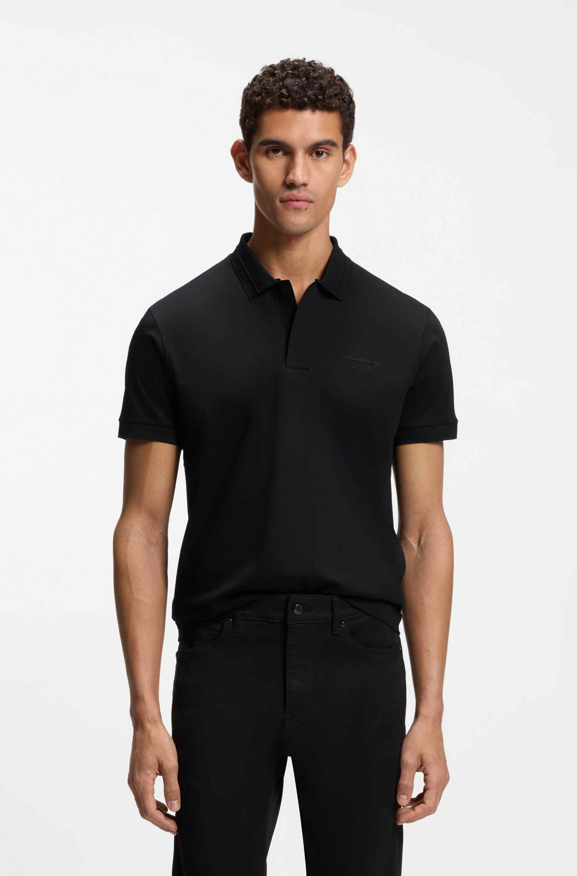 Porsche x BOSS polo shirt in mercerised cotton