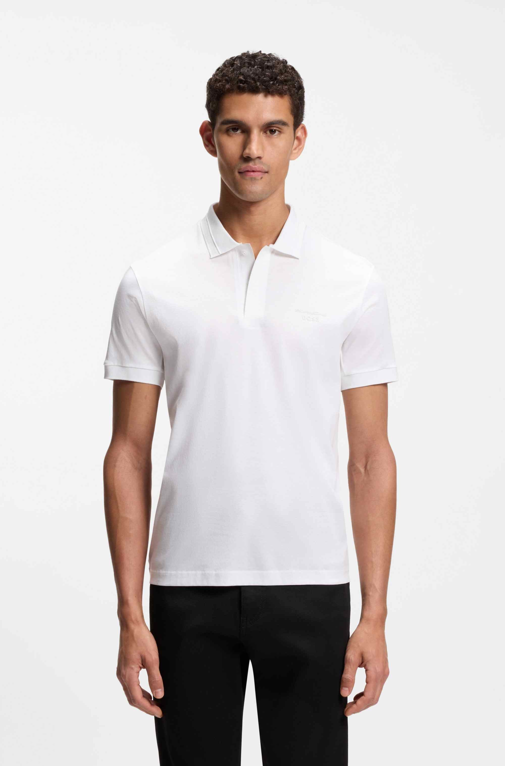 Porsche x BOSS polo shirt in mercerised cotton