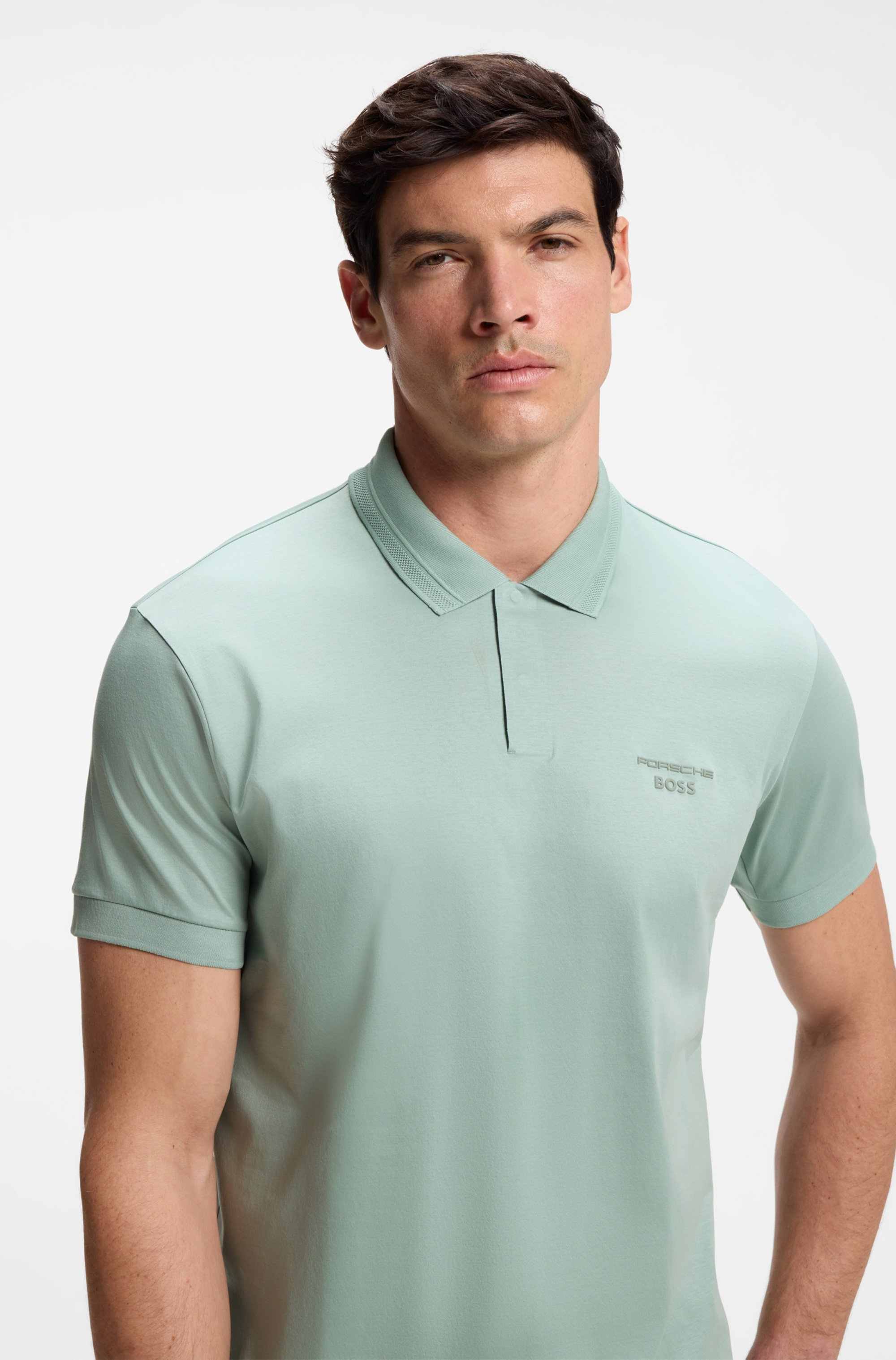 Porsche x BOSS polo shirt in mercerised cotton