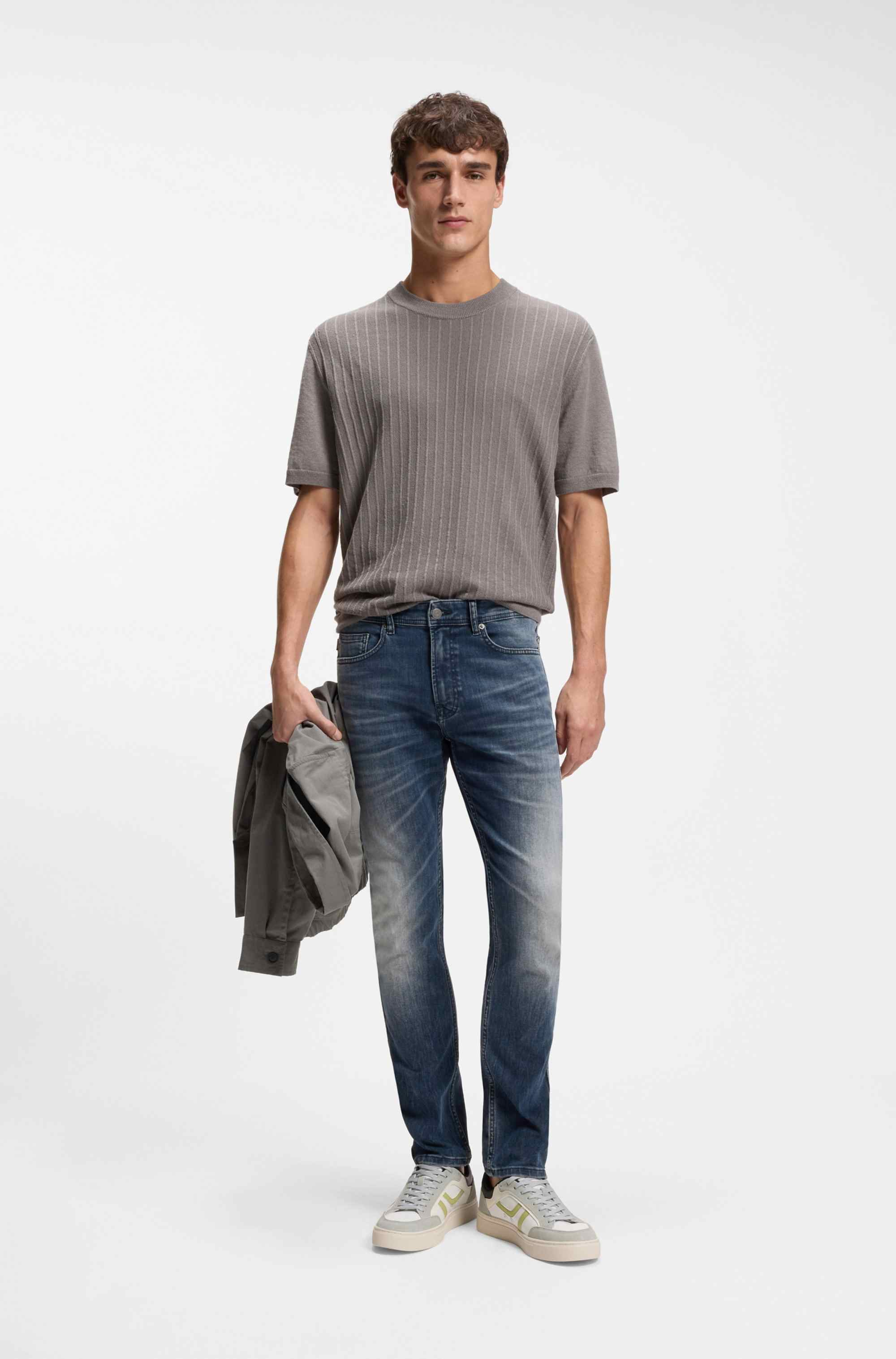 Delaware slim-fit jeans in blue-black stretch denim