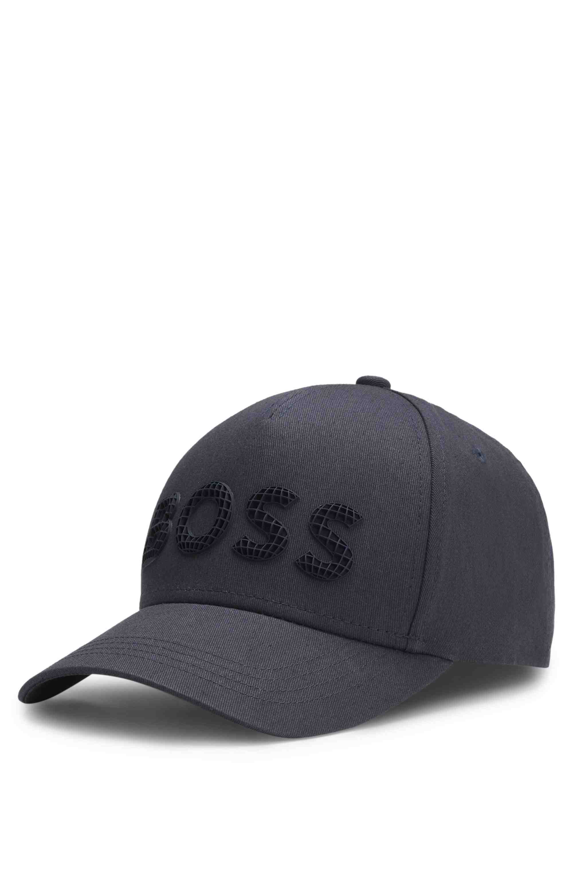 Cotton-twill cap with structured logo