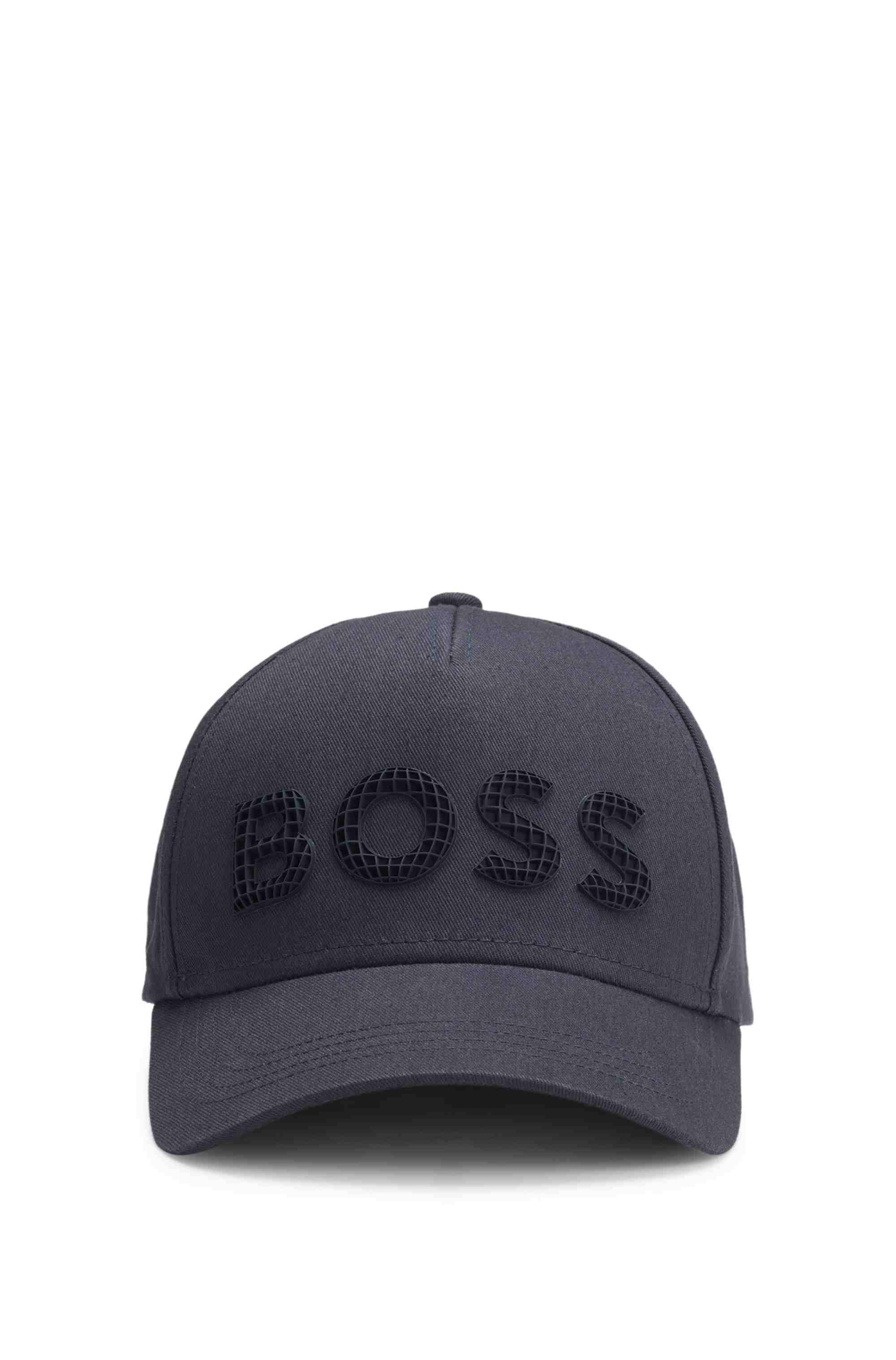Cotton-twill cap with structured logo