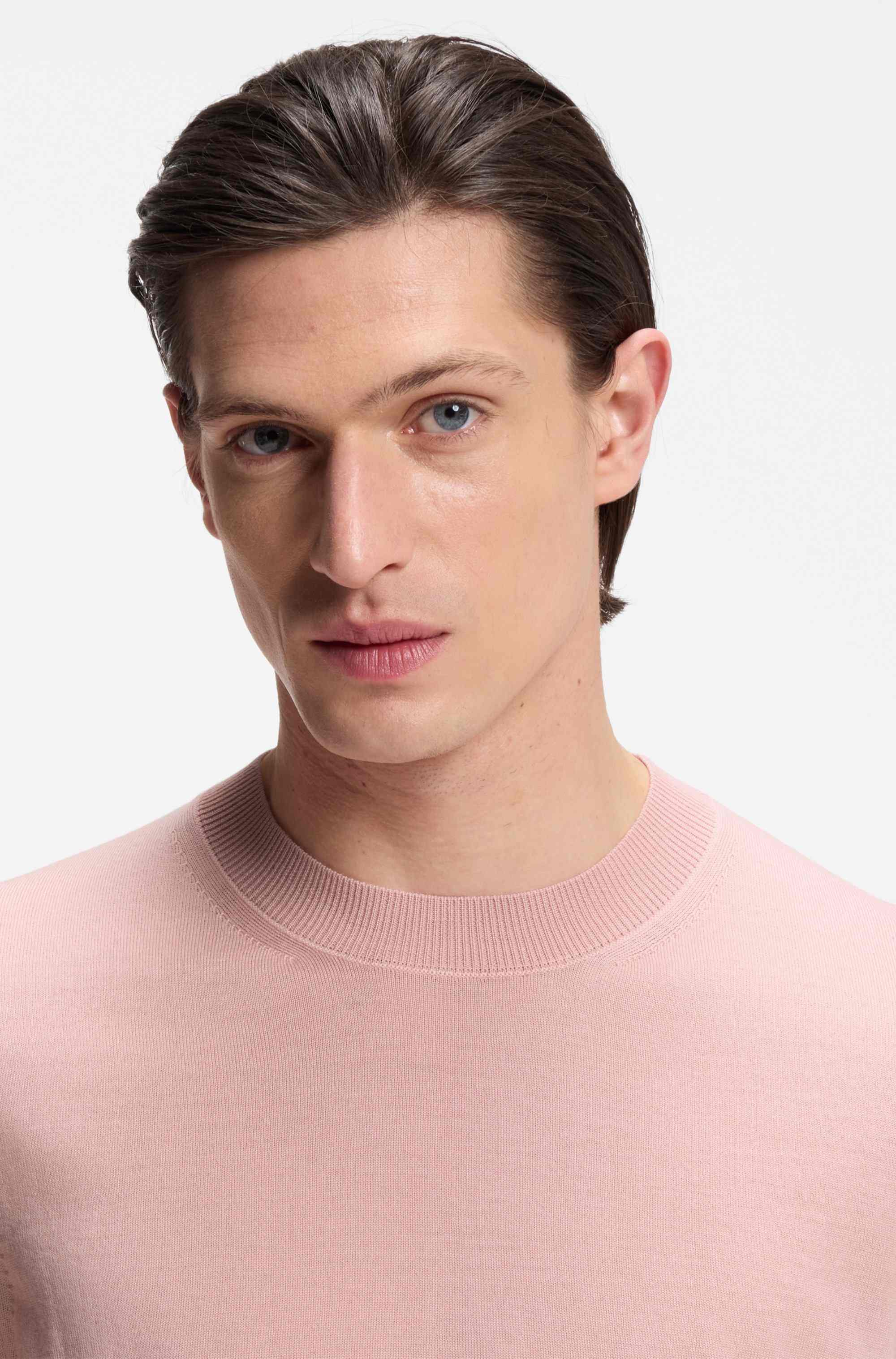 Short-sleeved sweater in merino wool