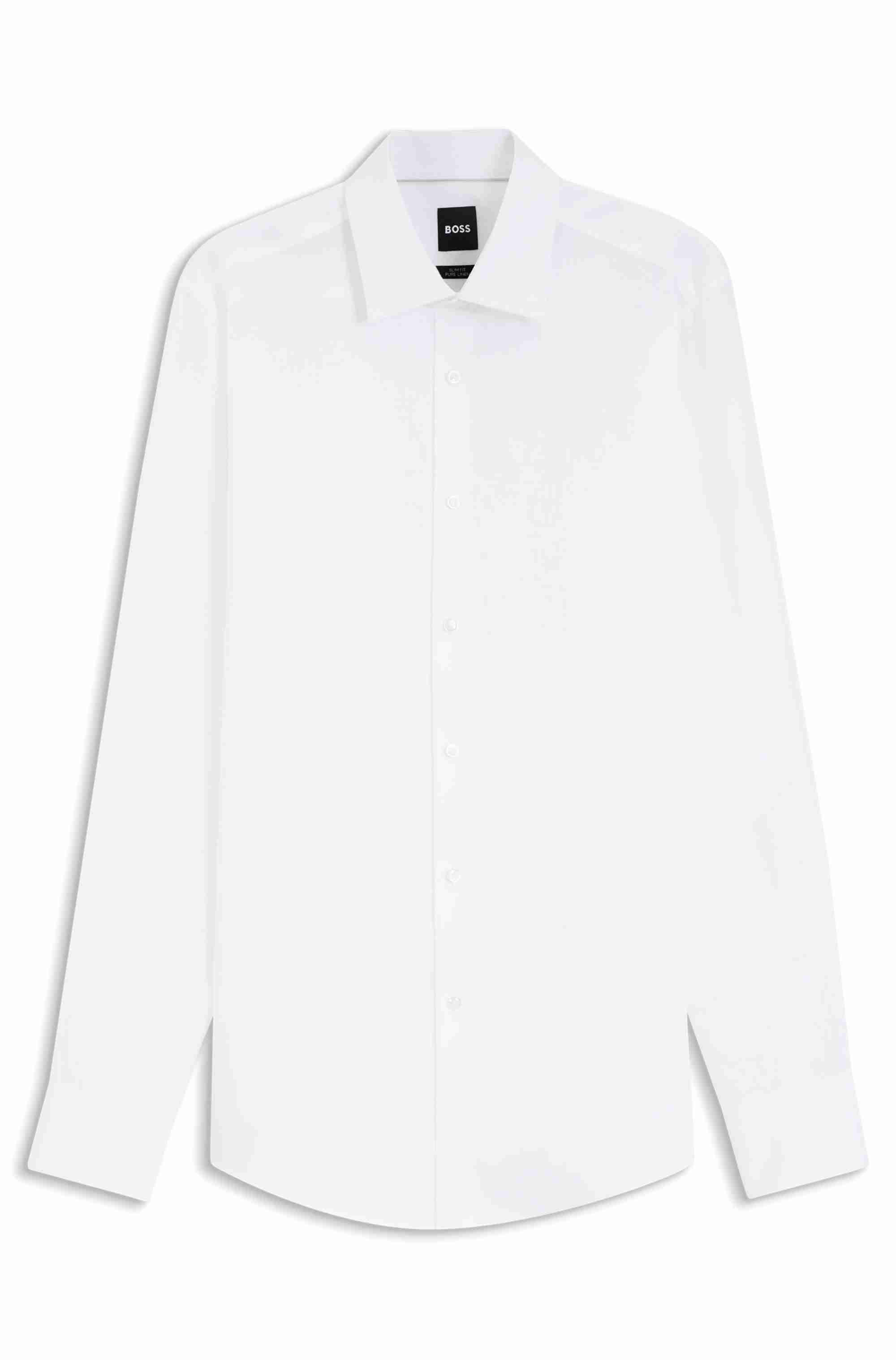 Slim-fit shirt in Italian-made linen