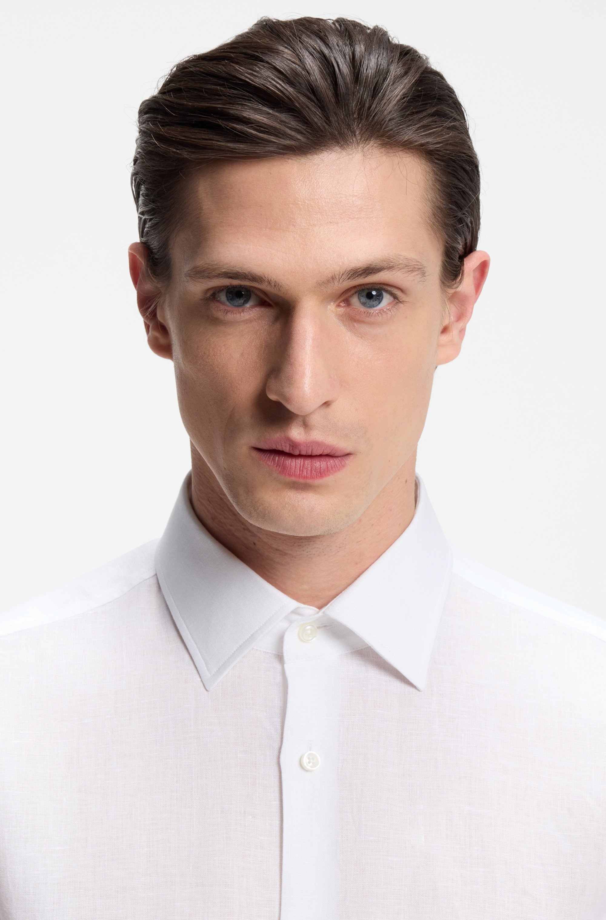 Slim-fit shirt in Italian-made linen