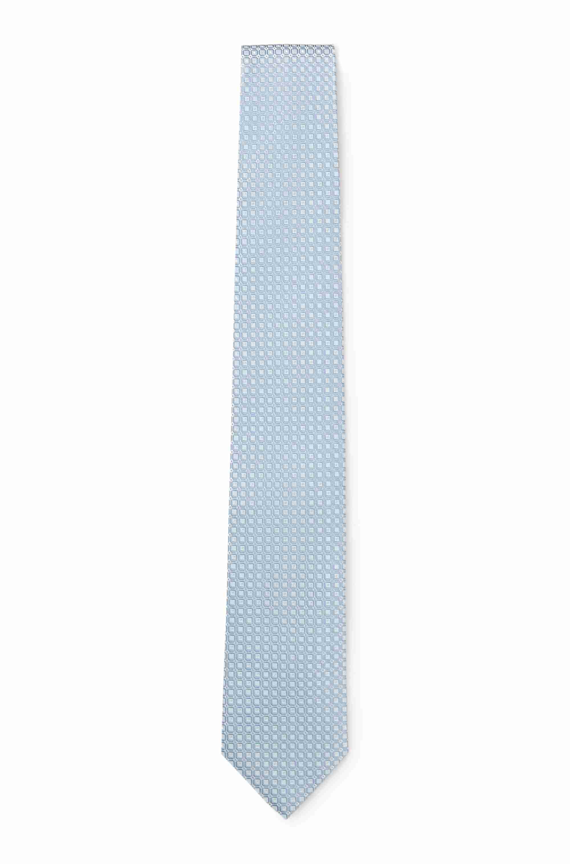 Silk-blend tie with jacquard-woven pattern