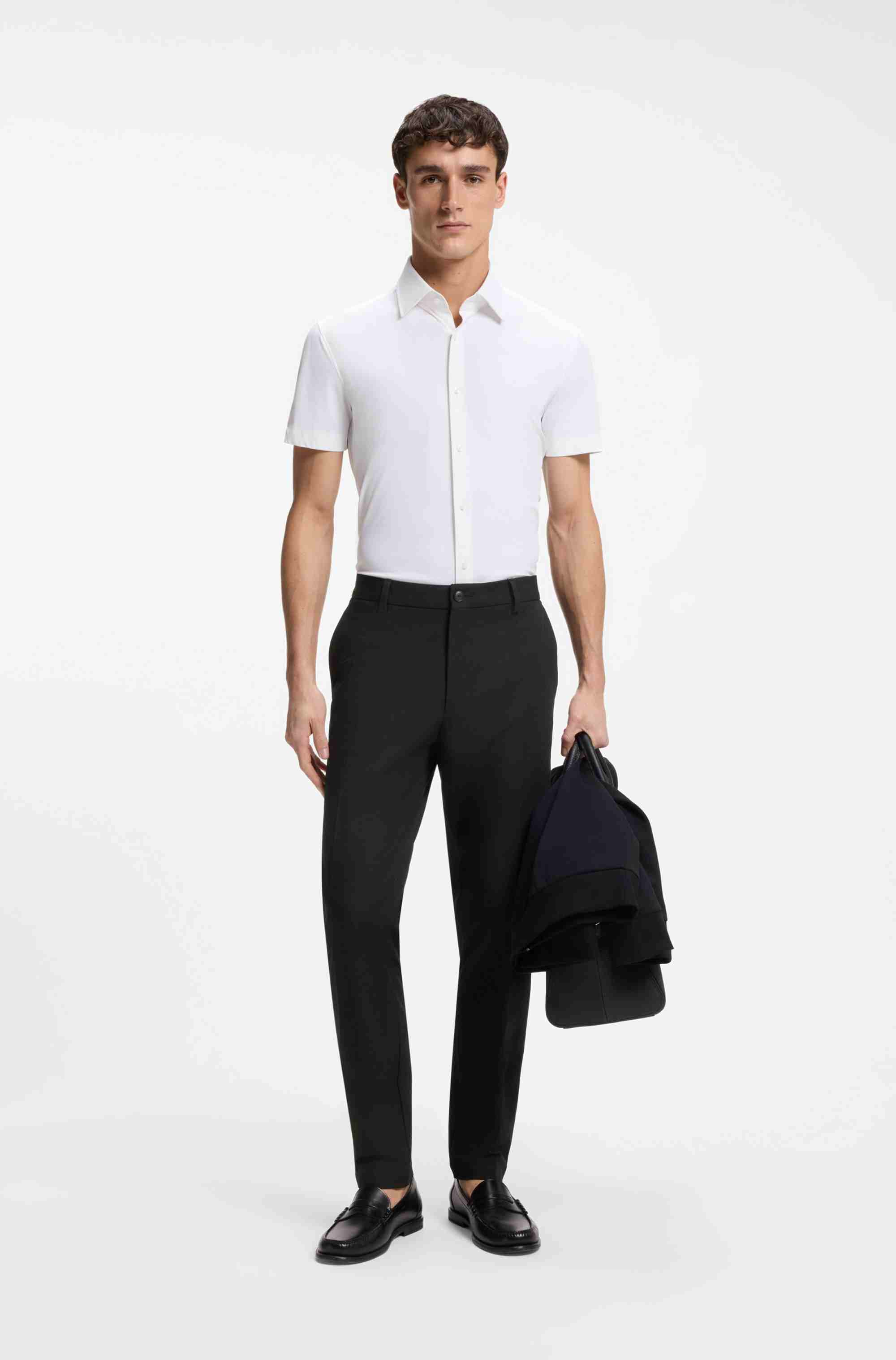 Modern-fit trousers in cotton-blend twill