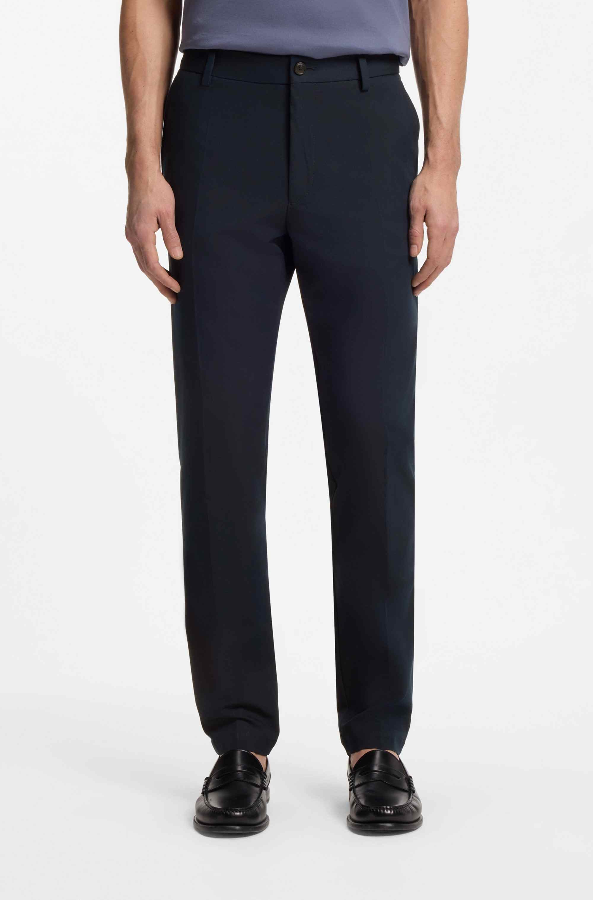 Modern-fit trousers in cotton-blend twill
