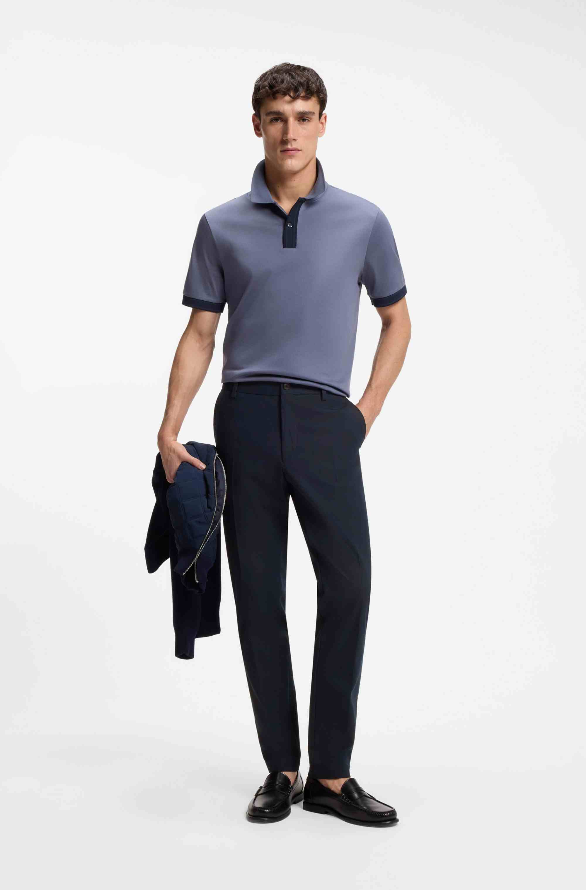 Modern-fit trousers in cotton-blend twill