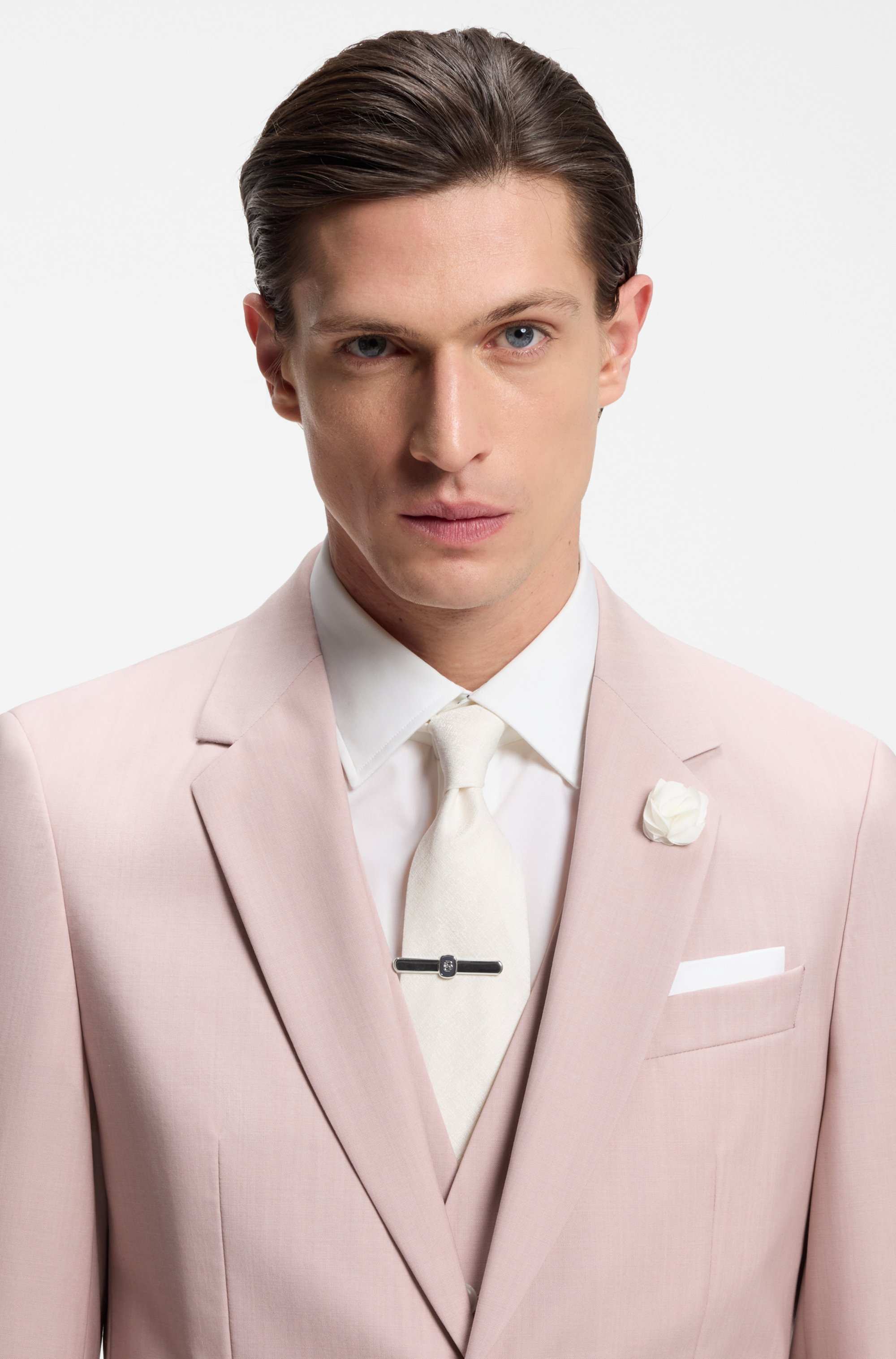 Jacquard-structured tie in linen and silk