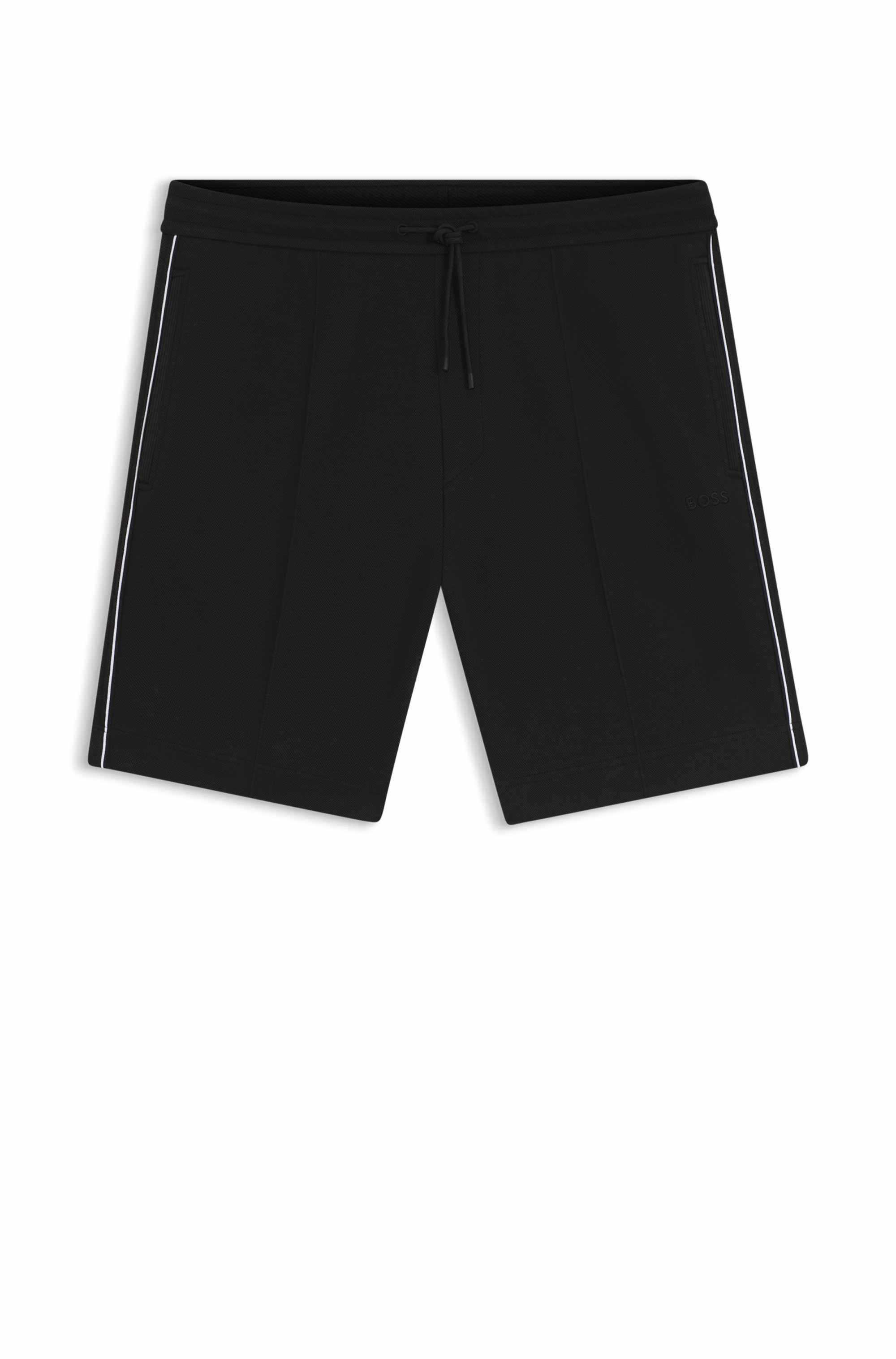 Cotton-blend shorts with piped trims