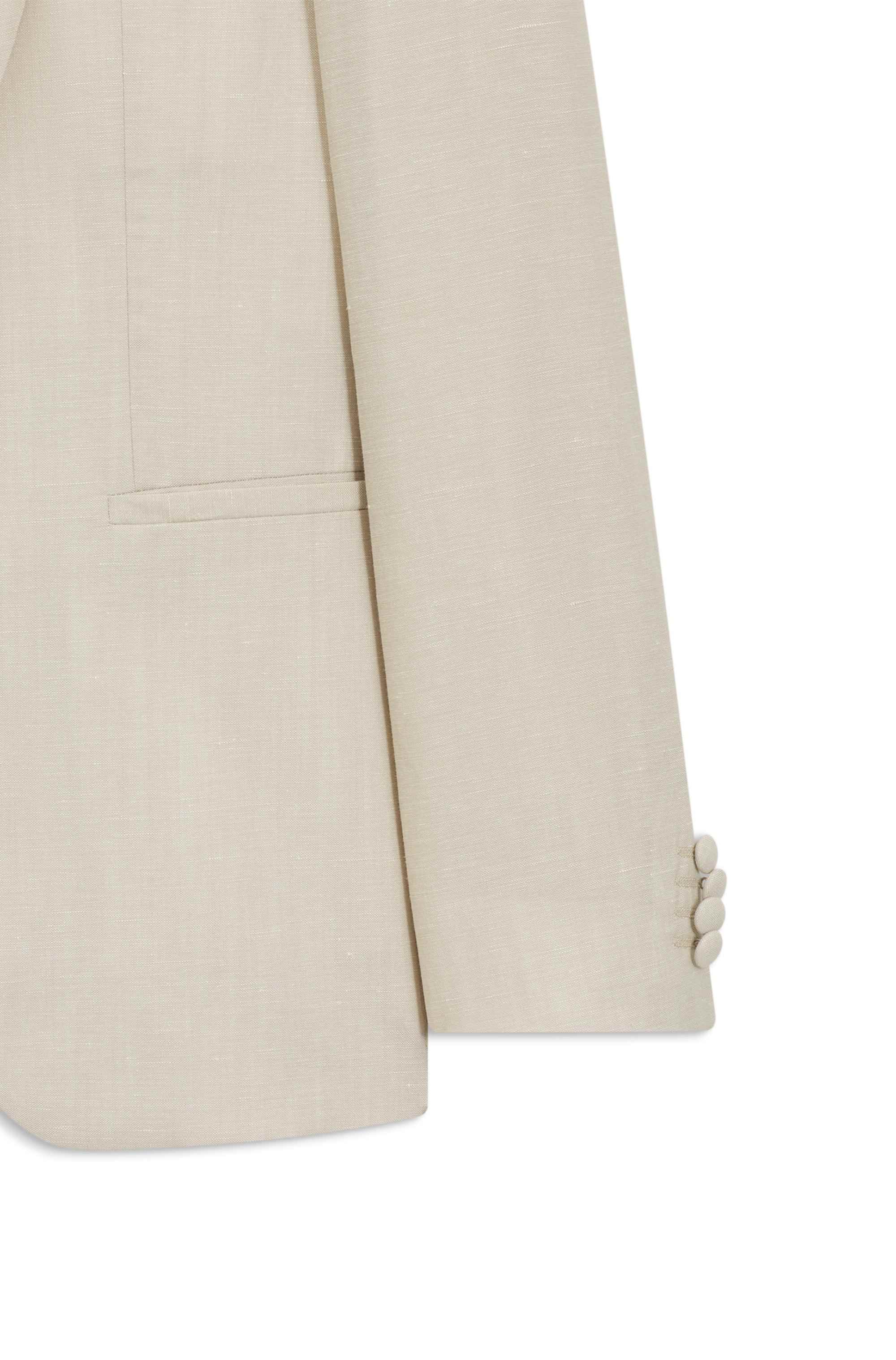 Two-piece slim-fit tuxedo suit in virgin wool and linen