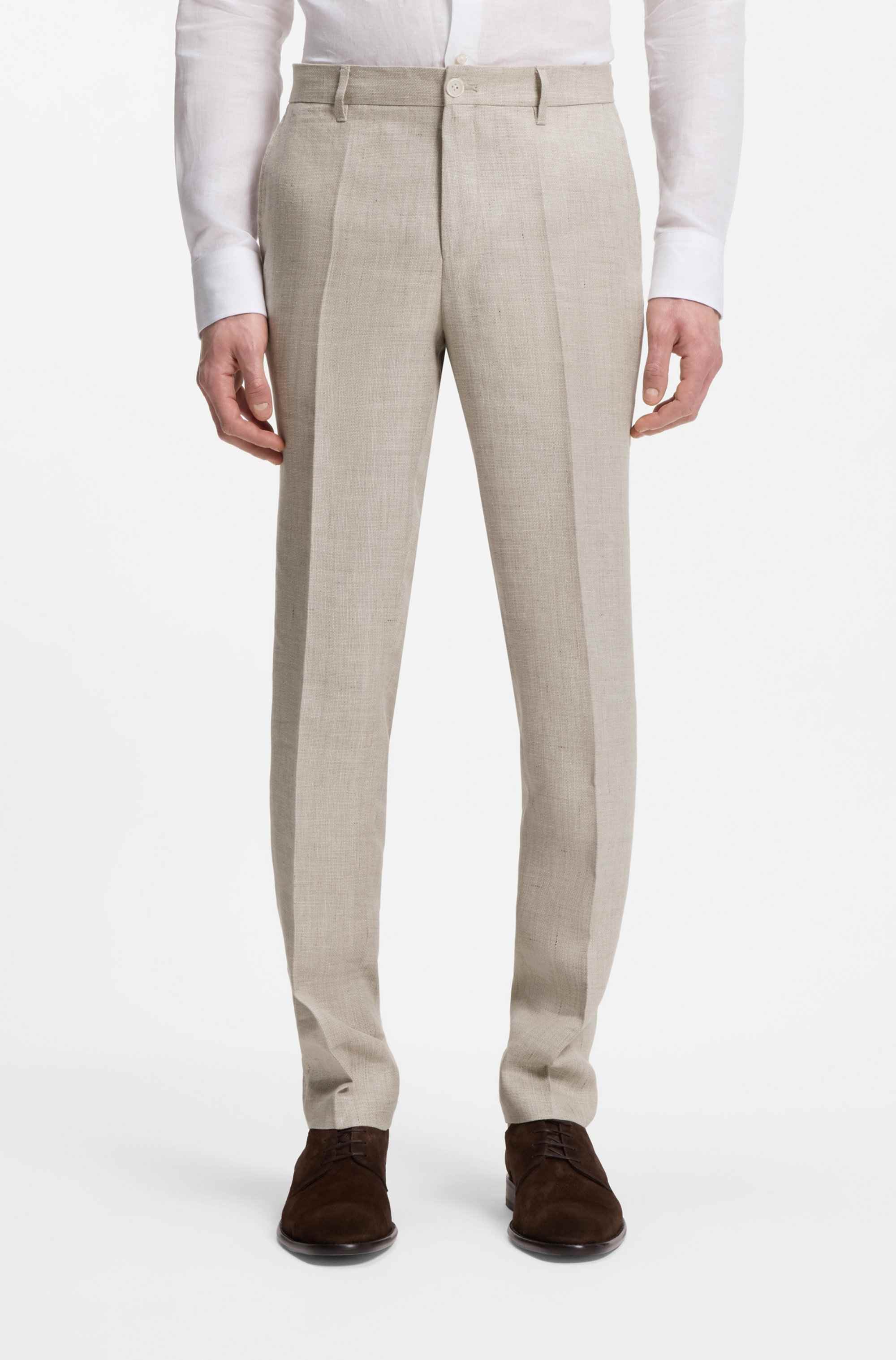 Slim-fit trousers in a linen blend