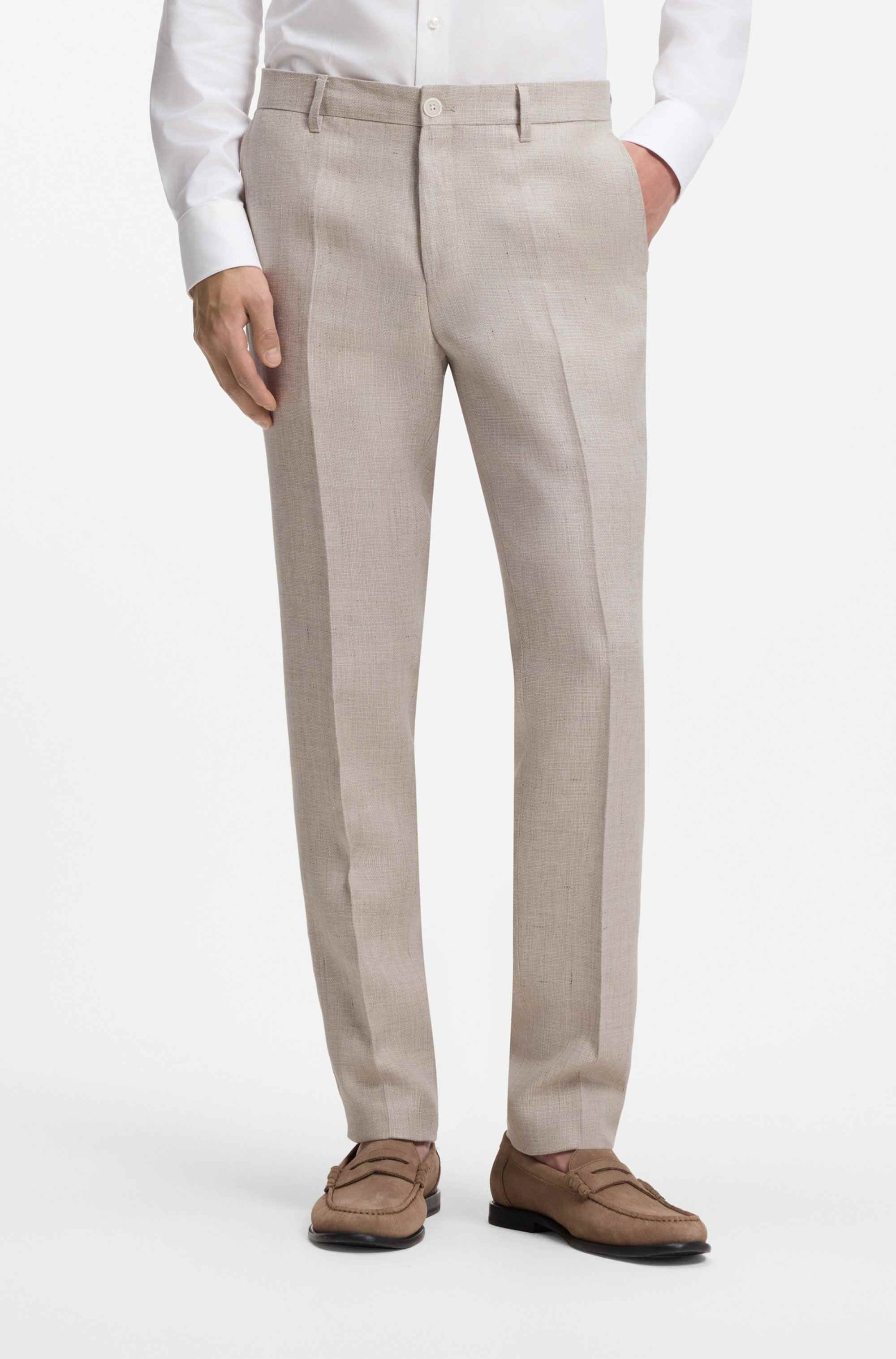 Slim-fit trousers in a linen blend