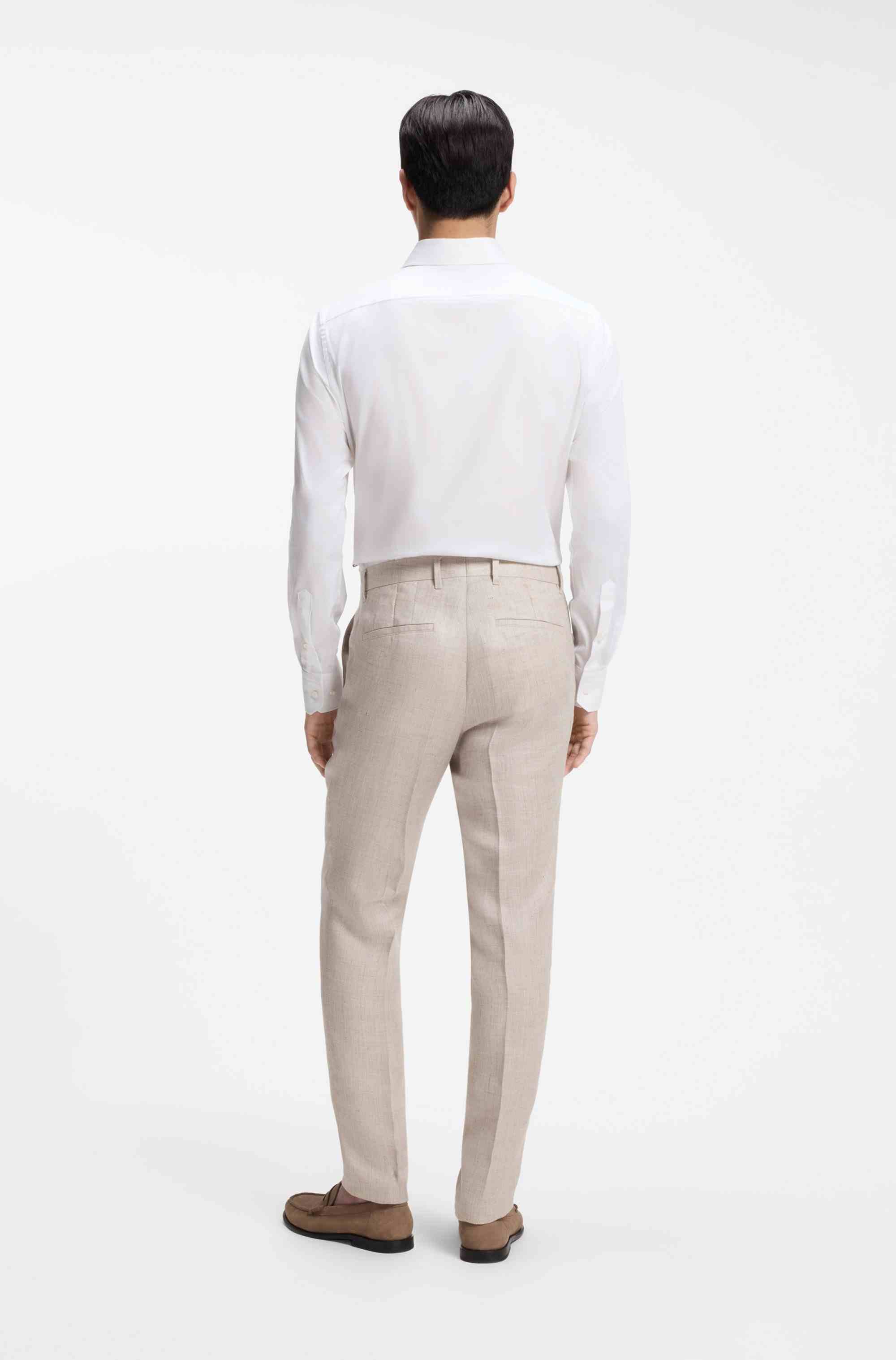 Slim-fit trousers in a linen blend
