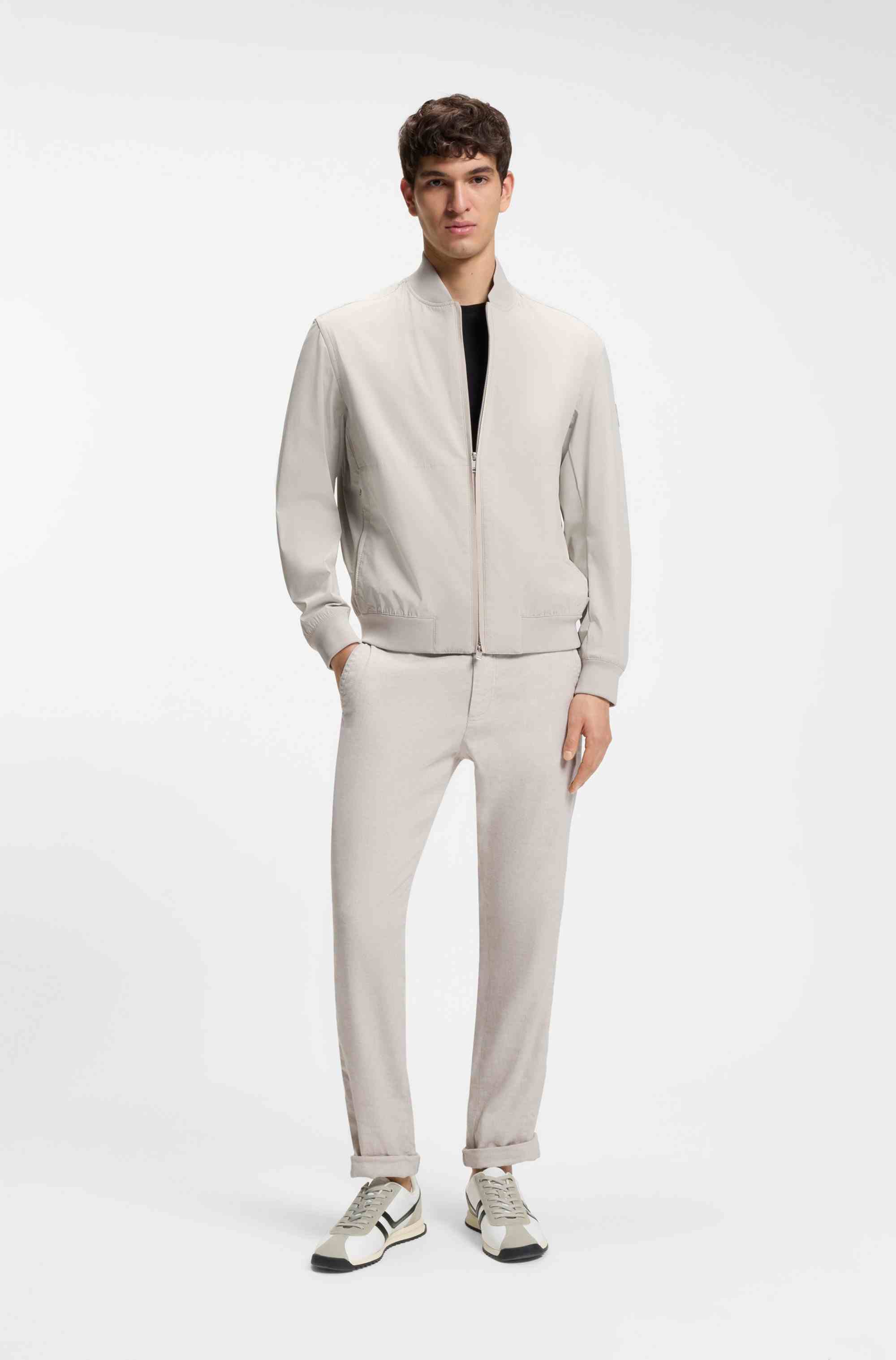 Logo trainers with faux suede trims