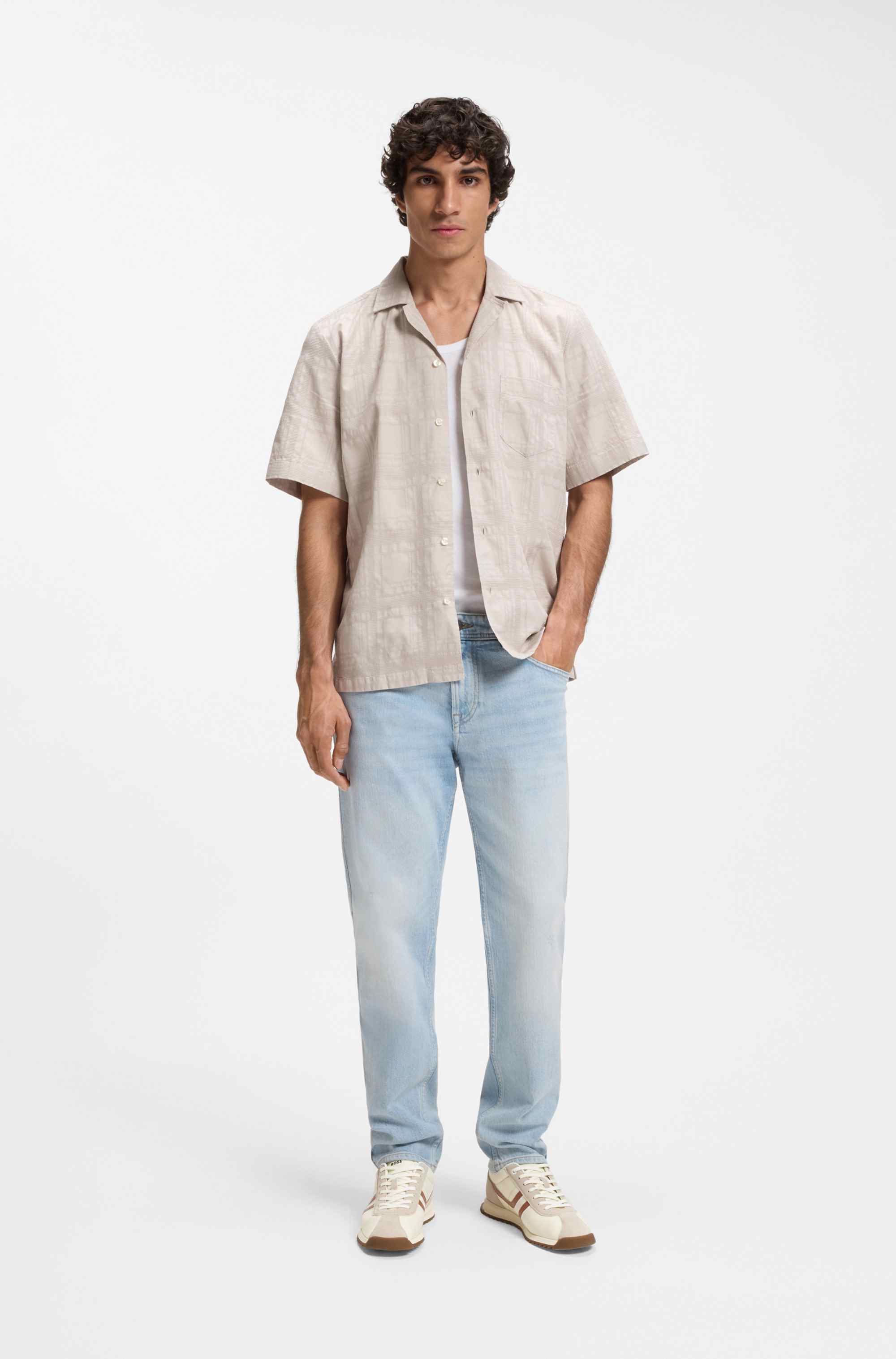 Logo trainers with faux suede trims