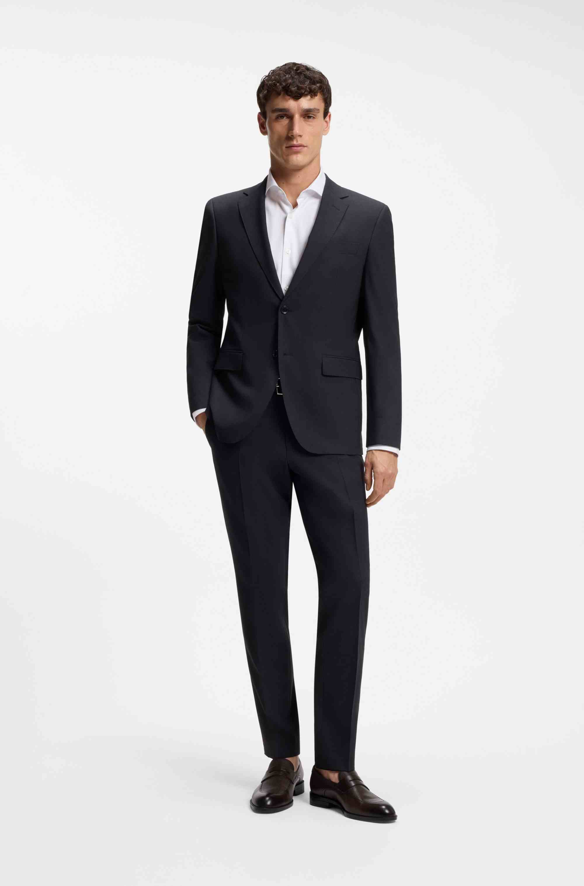 Leather loafers with penny trim