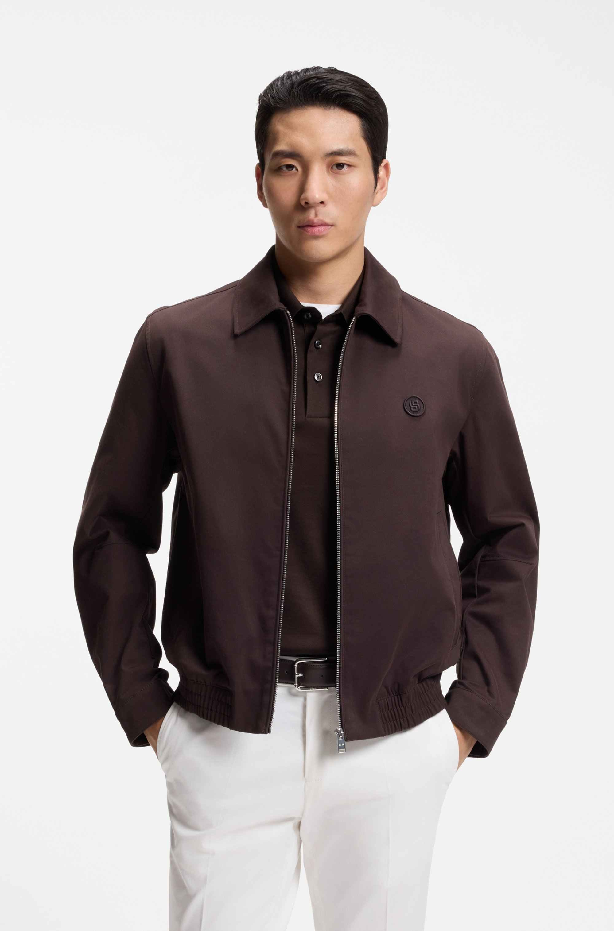 Water-repellent jacket with Double B monogram badge