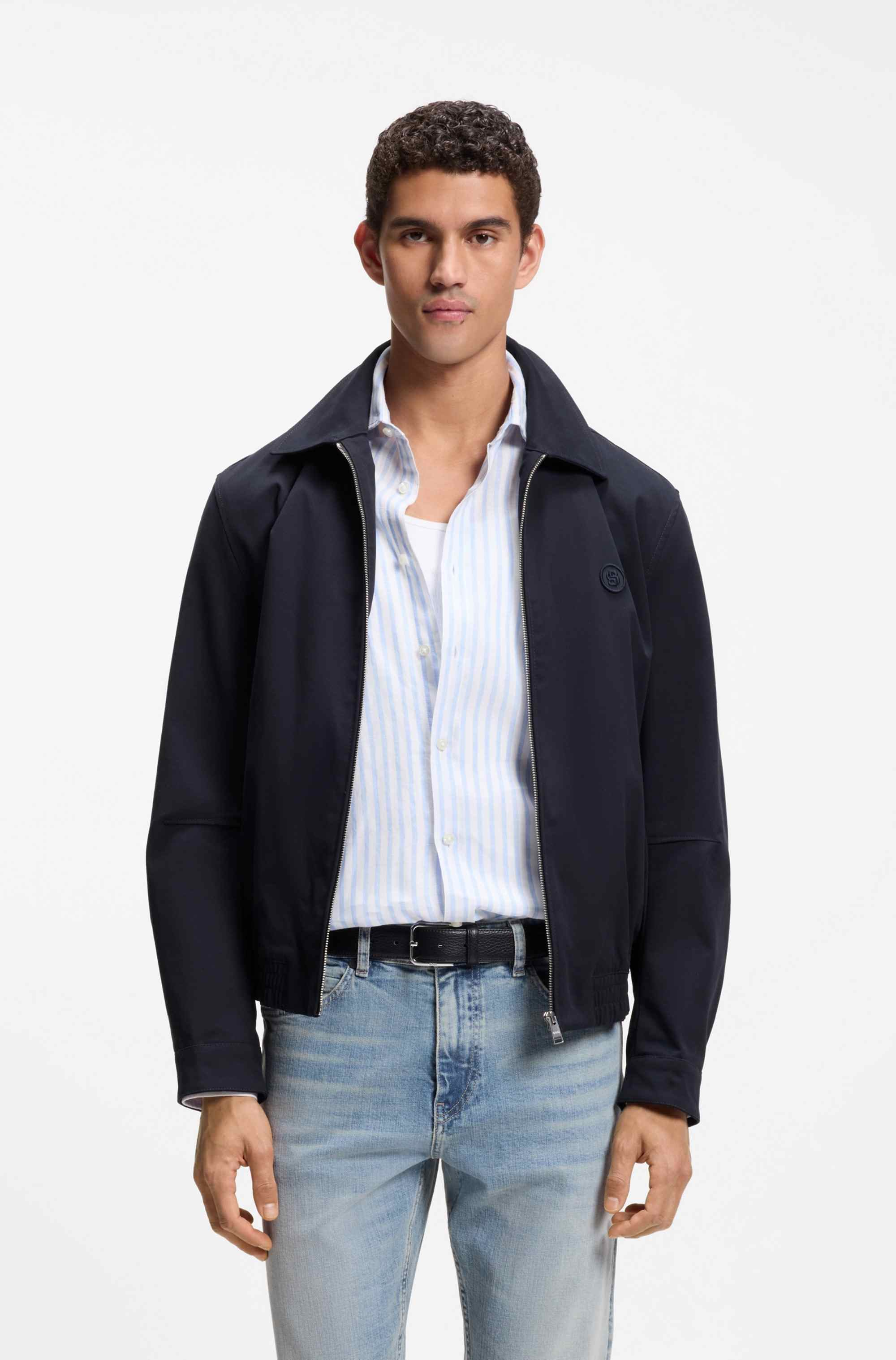 Water-repellent jacket with Double B monogram badge