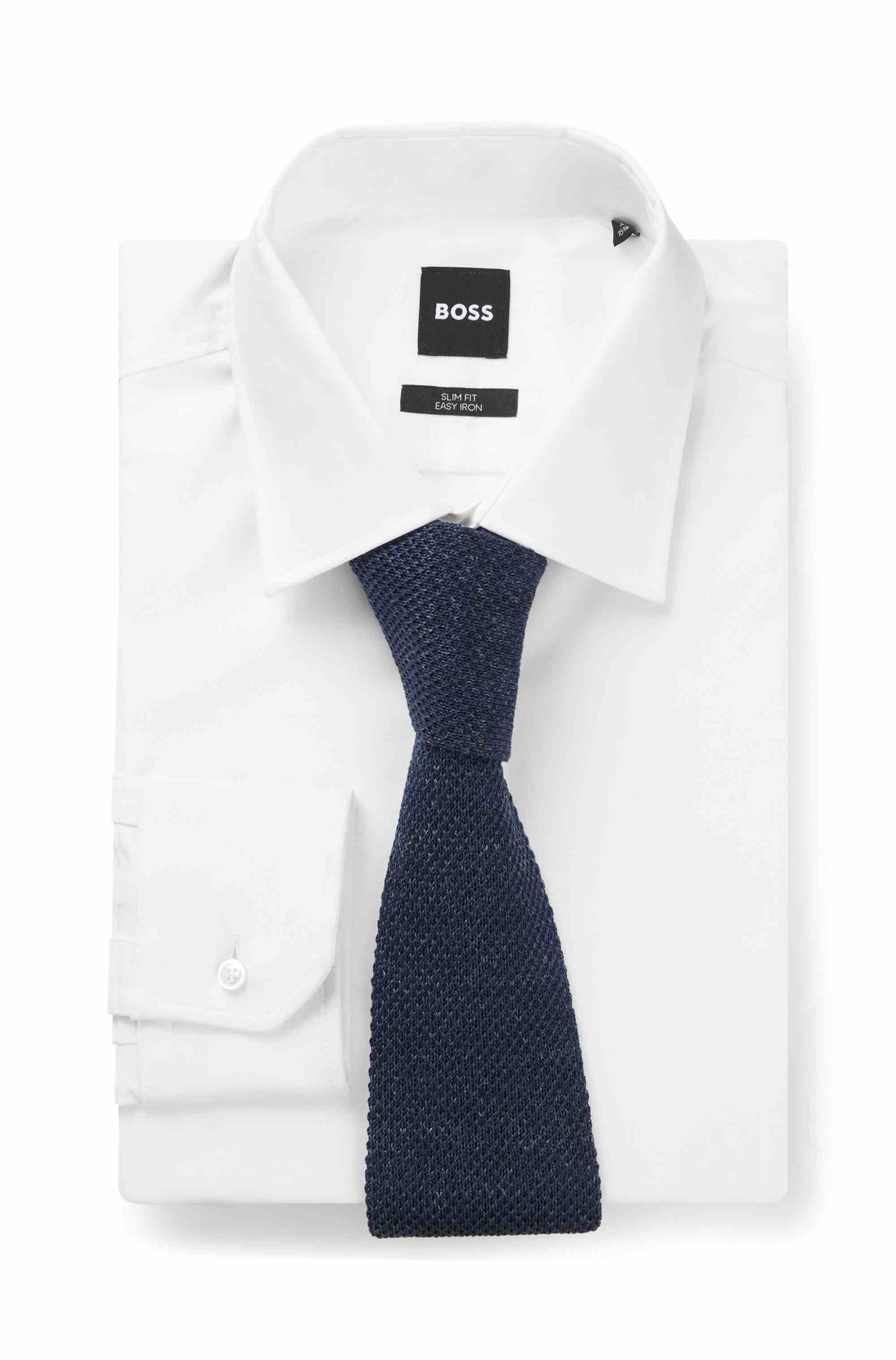 BOSS BY BECKHAM Tie in linen and tussah silk
