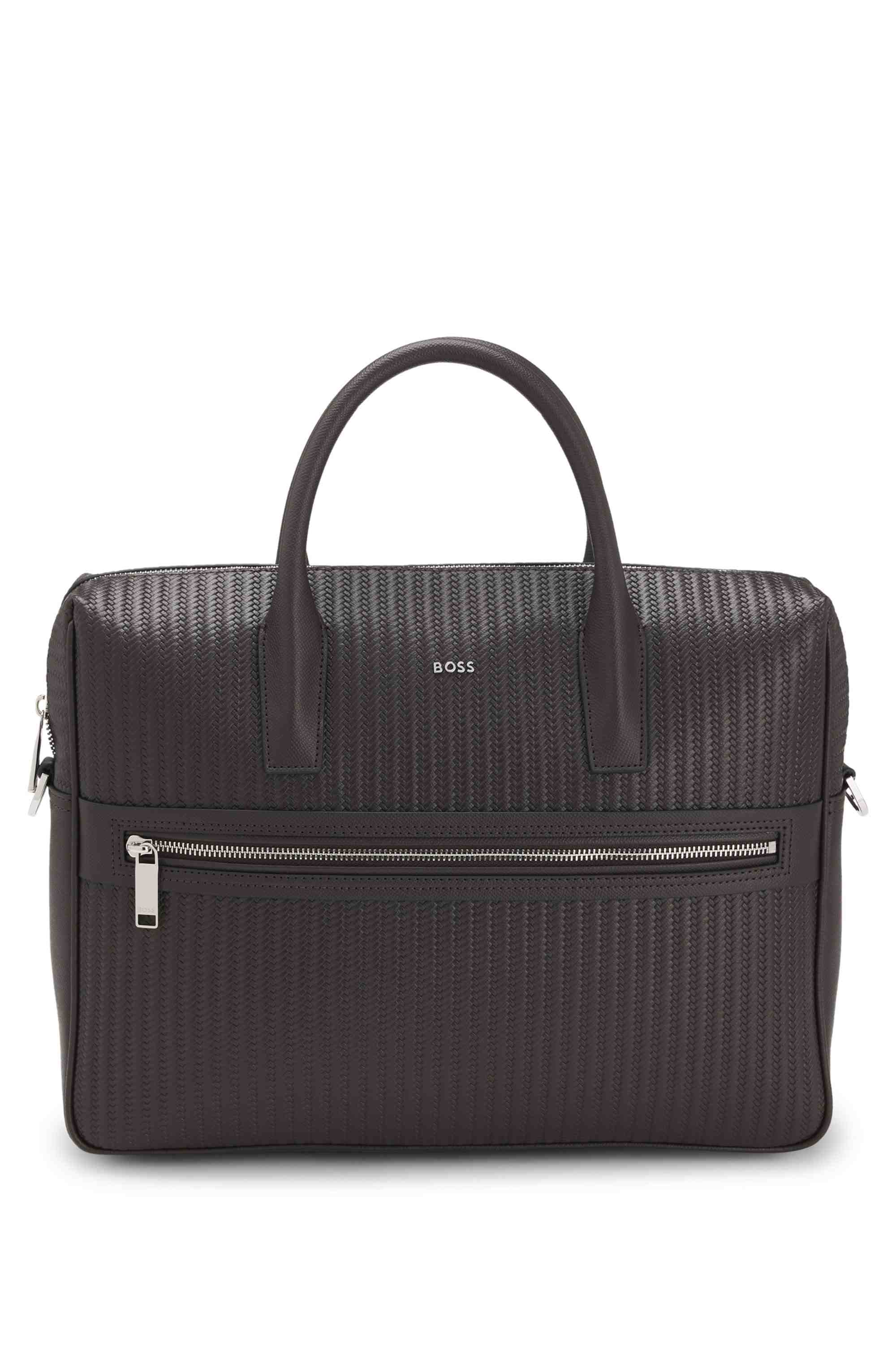 Document case with all-over embossed pattern