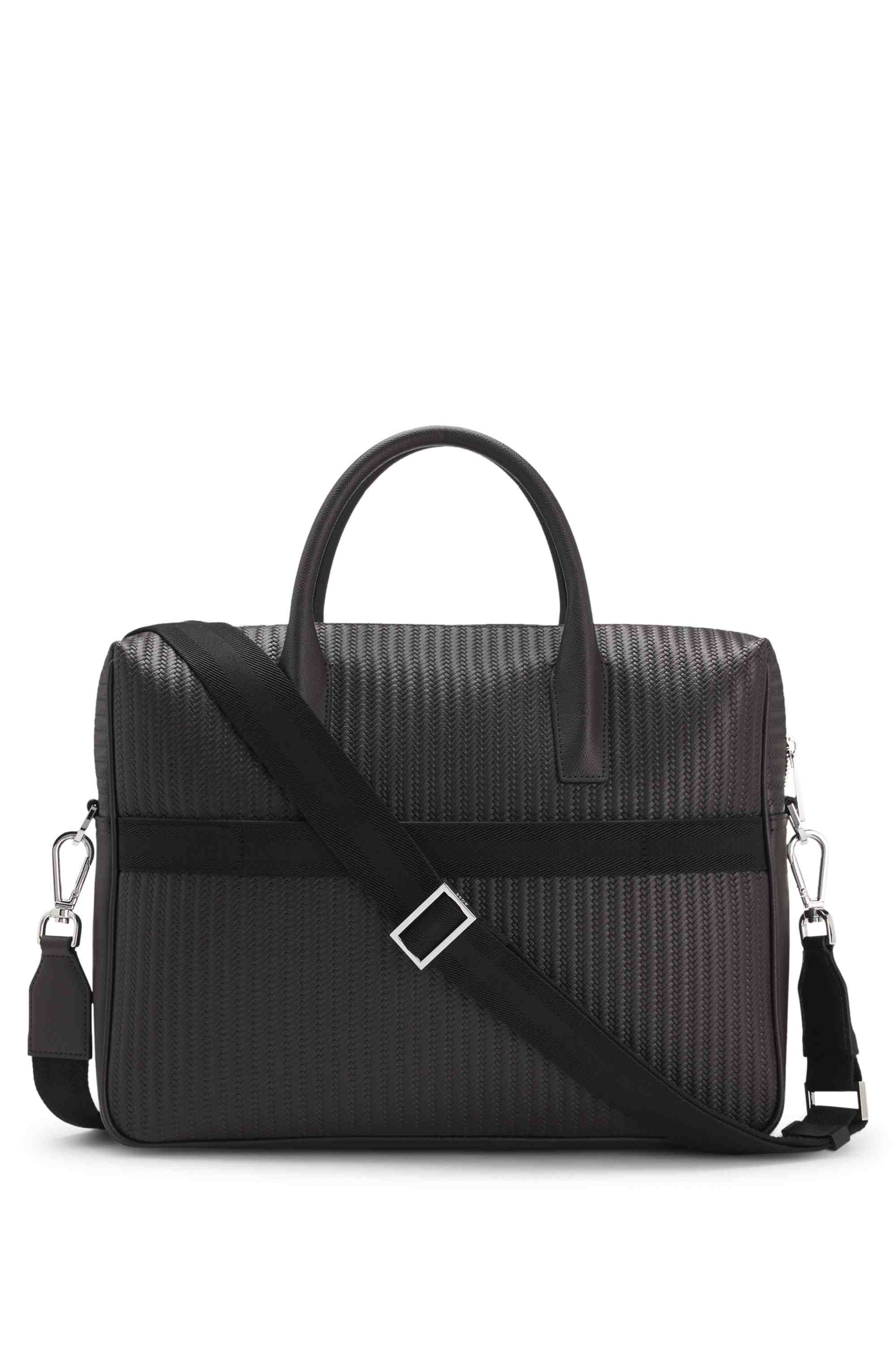 Document case with all-over embossed pattern