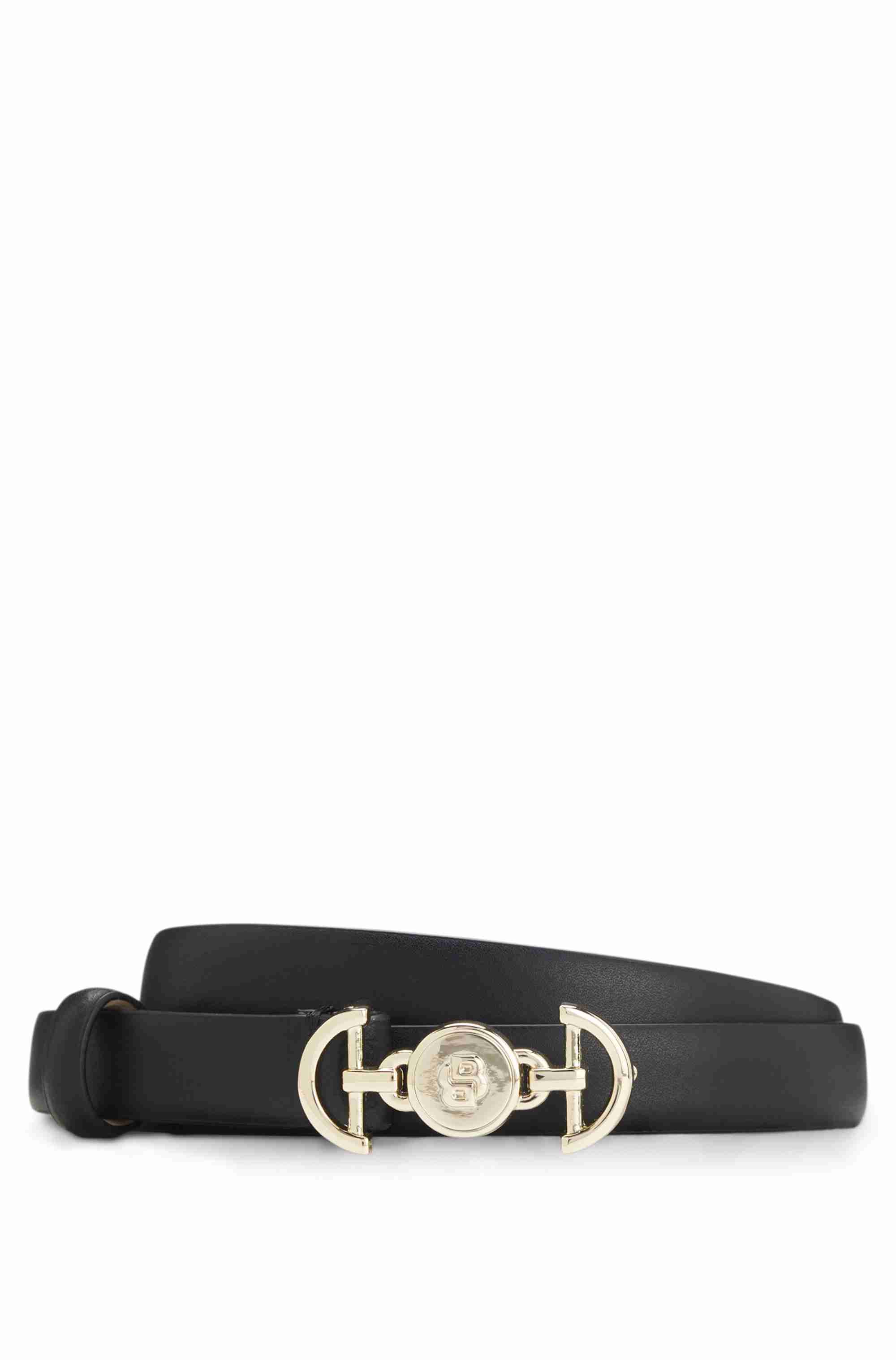 Italian-leather belt with Double B monogram buckle