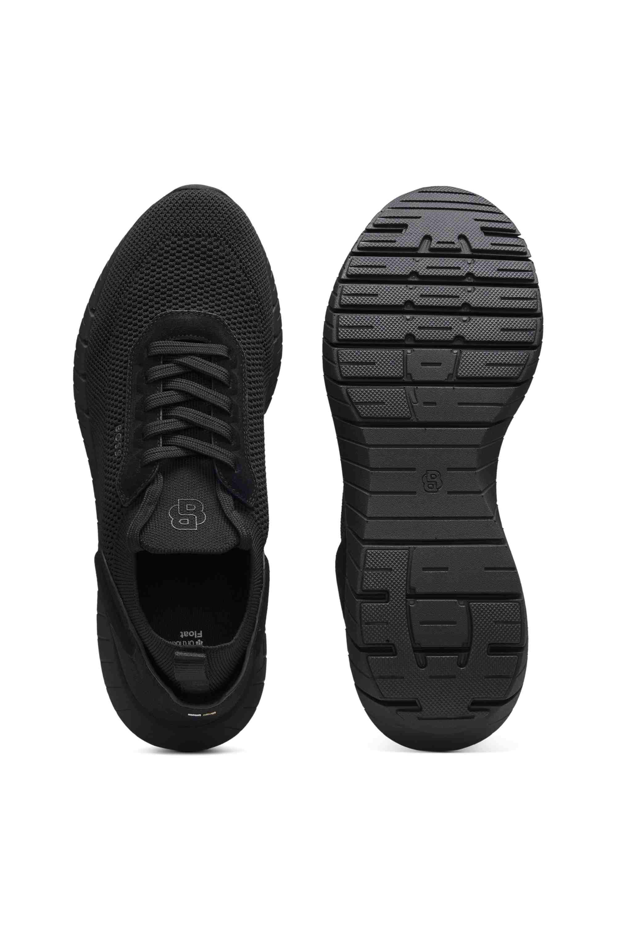 BOSS-MOTION trainers with knitted uppers and leather trims
