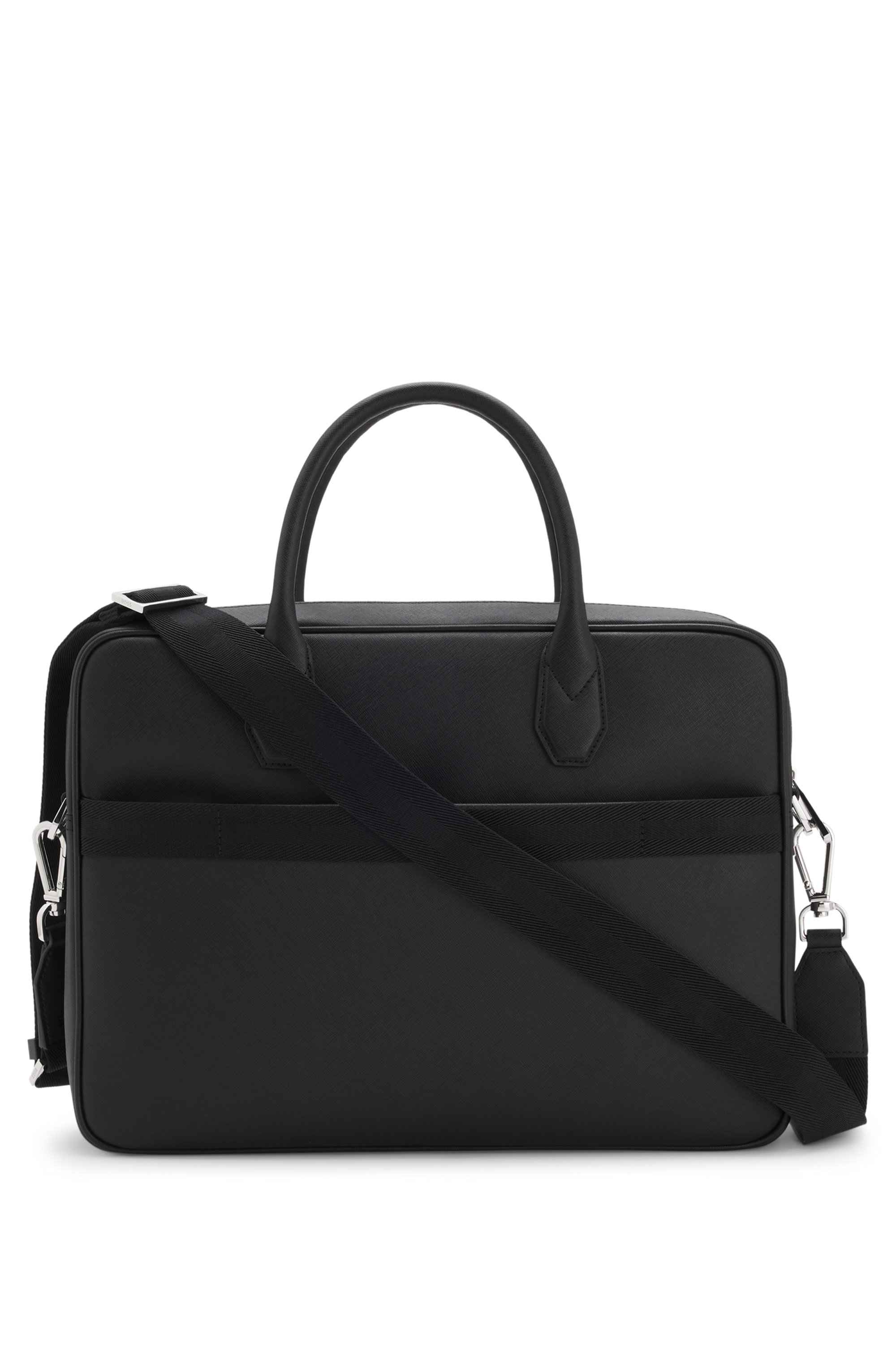 Grained document case with logo lettering