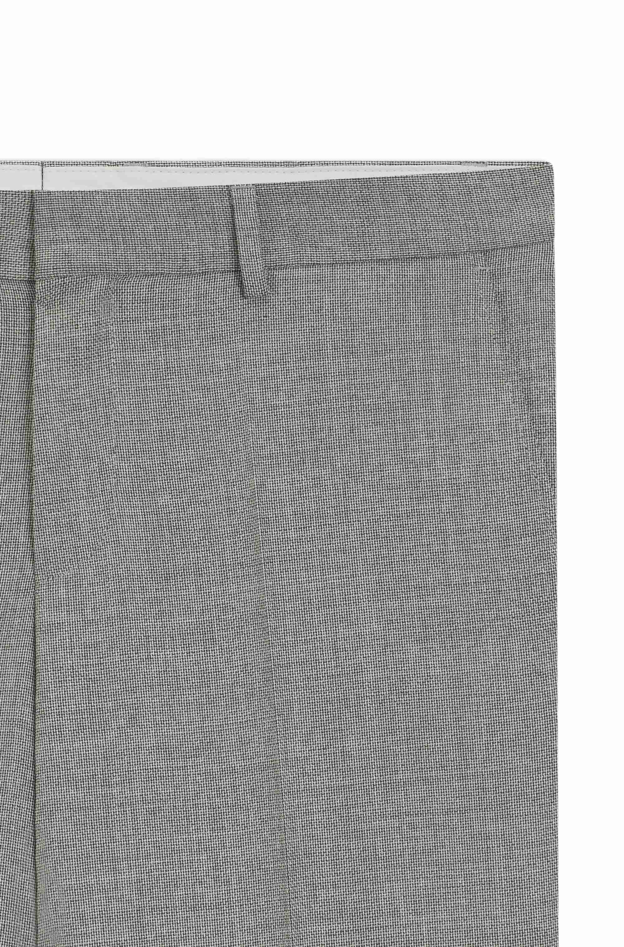 Slim-fit trousers in micro-patterned stretch wool