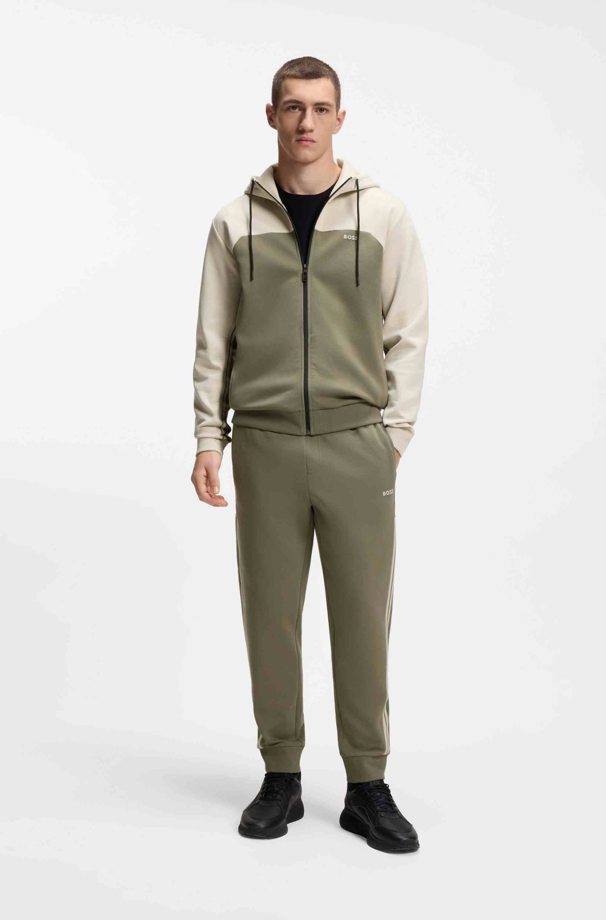 Regular-fit tracksuit in stretch cotton