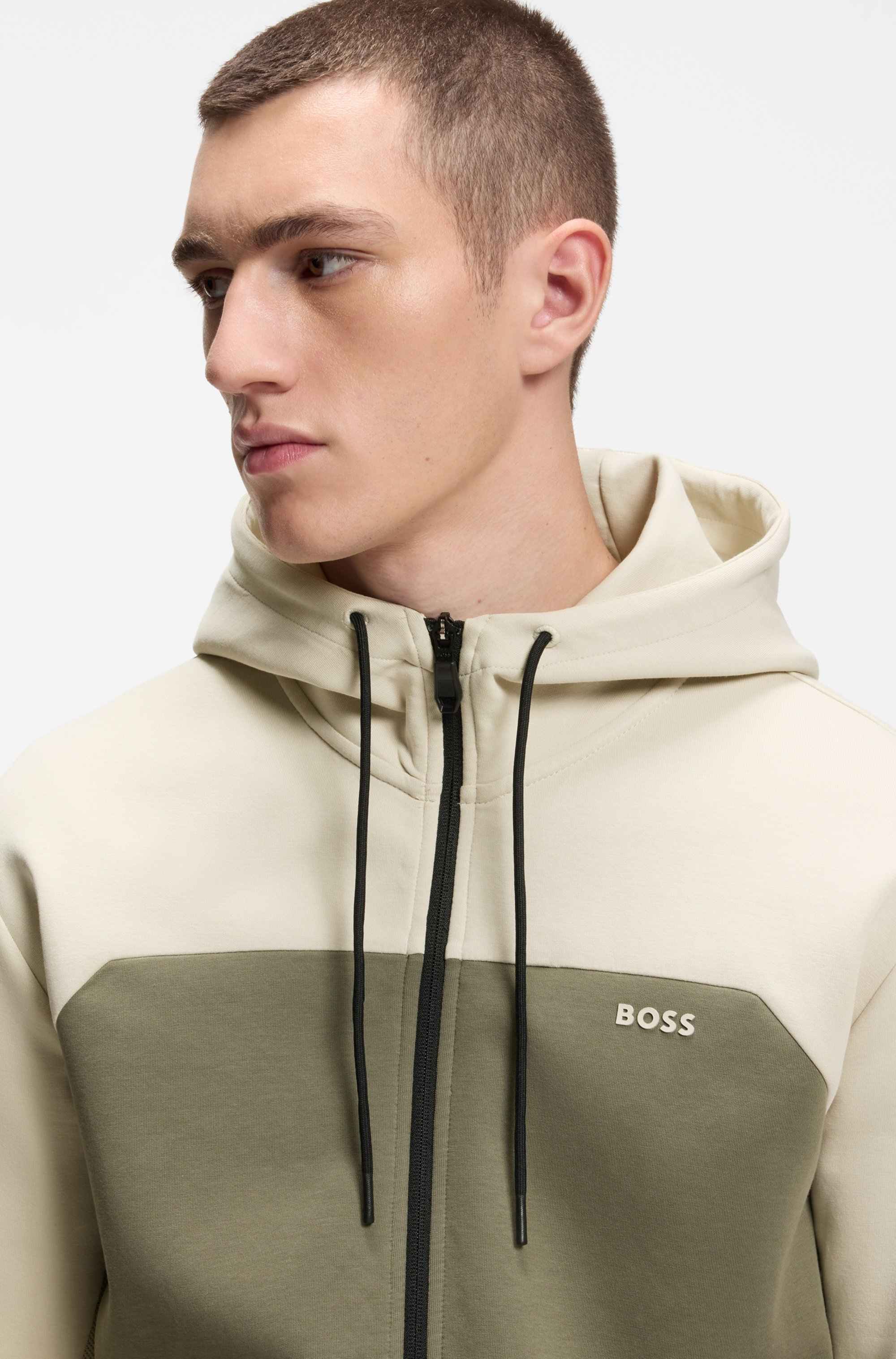 Regular-fit tracksuit in stretch cotton