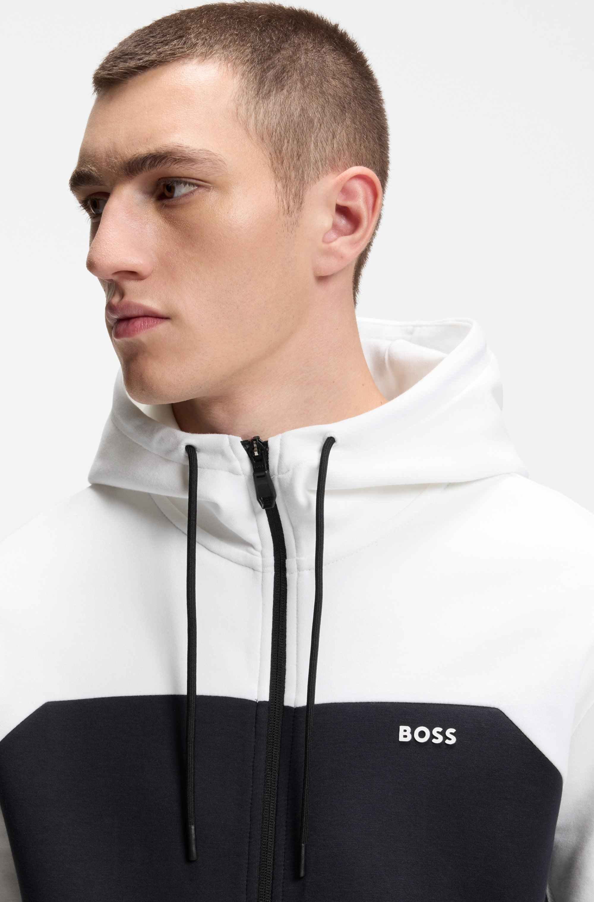 Regular-fit tracksuit in stretch cotton