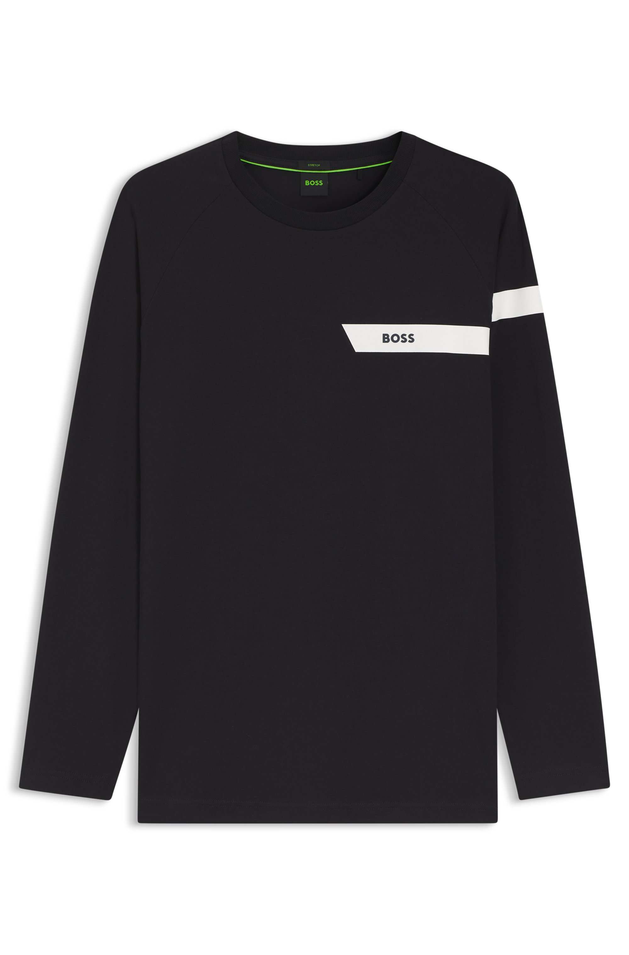 Stretch-cotton T-shirt with logo print