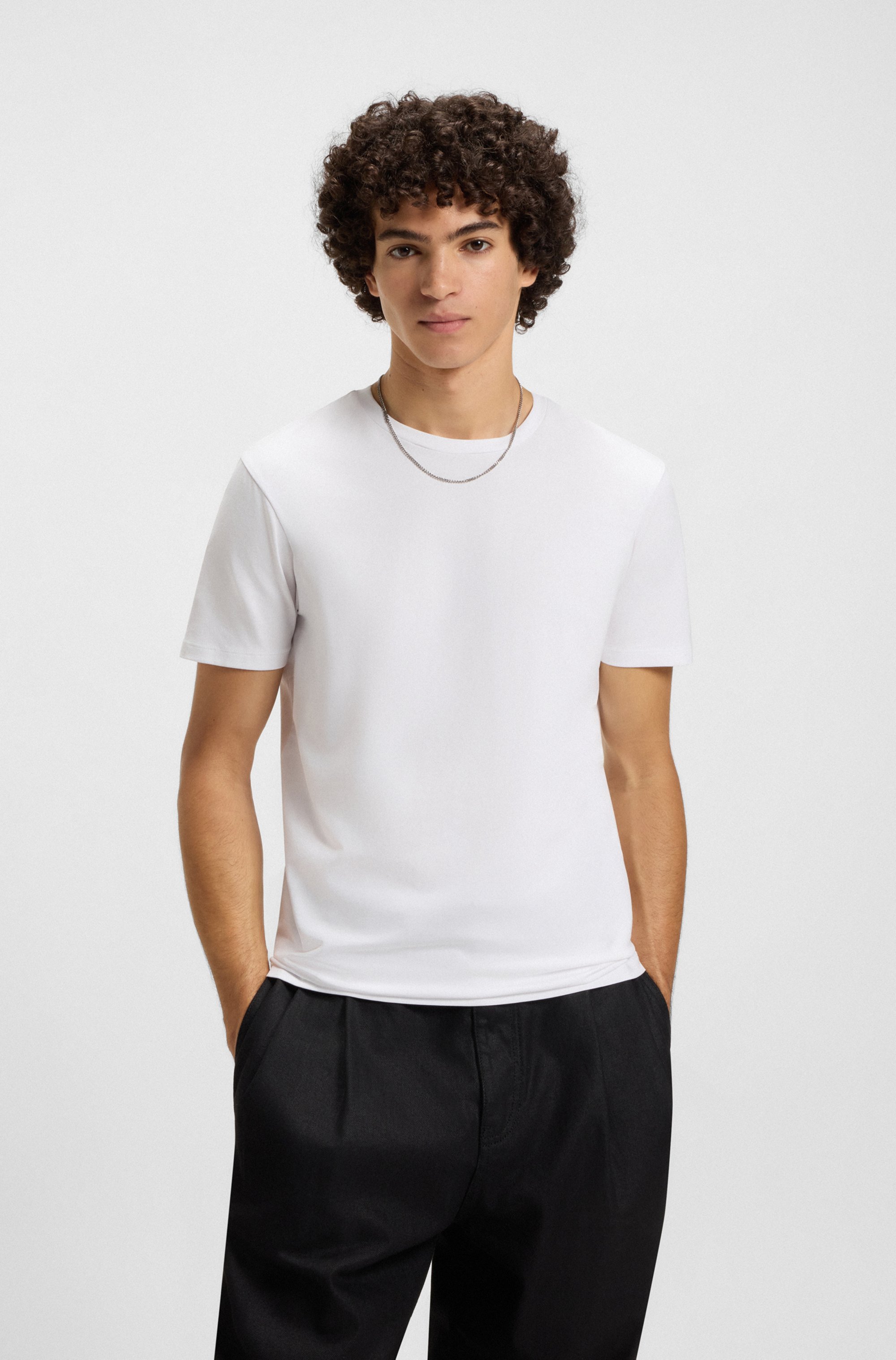 Two-pack of slim-fit T-shirts in stretch cotton