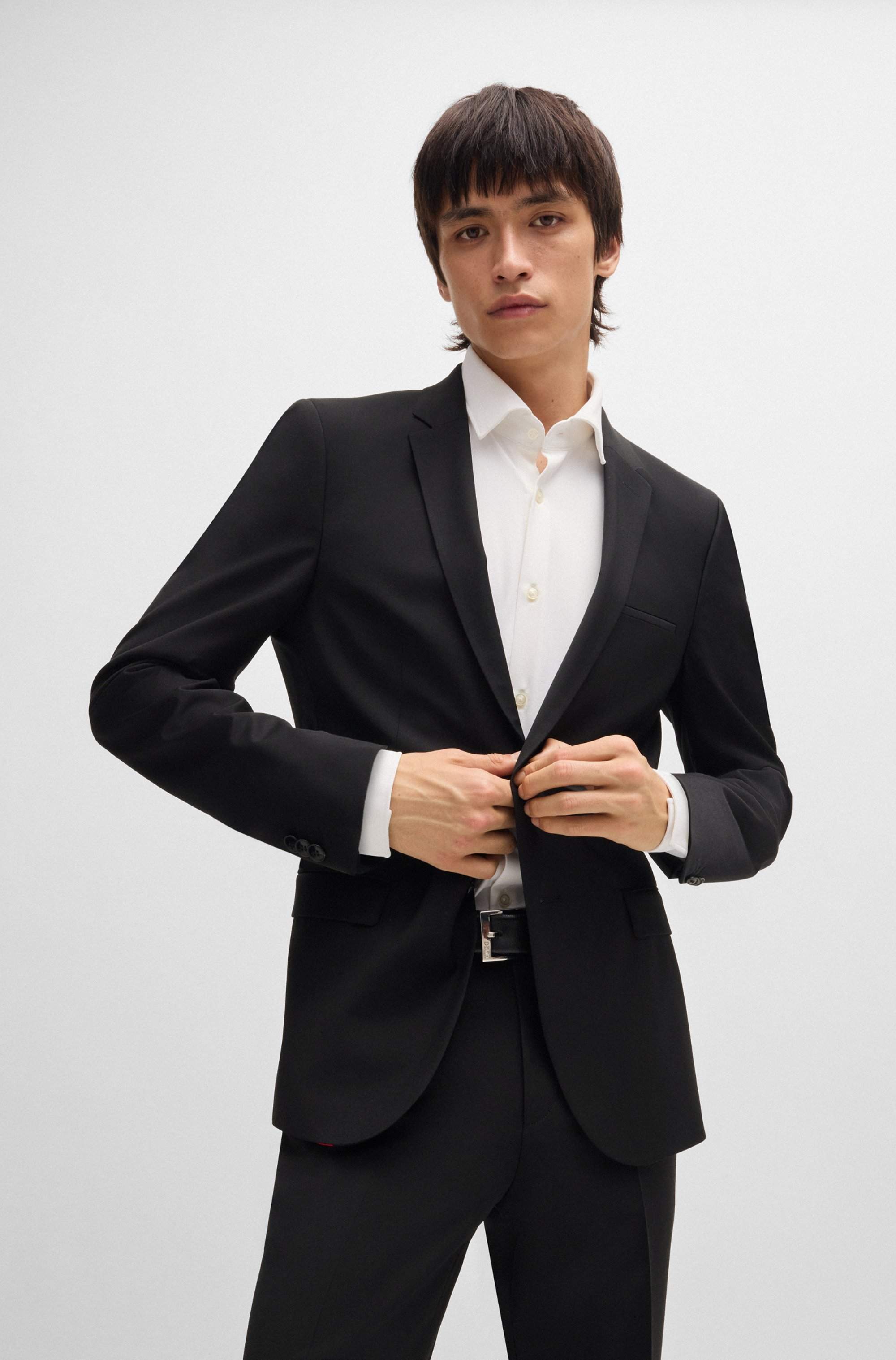 Extra-slim-fit suit in a wool blend