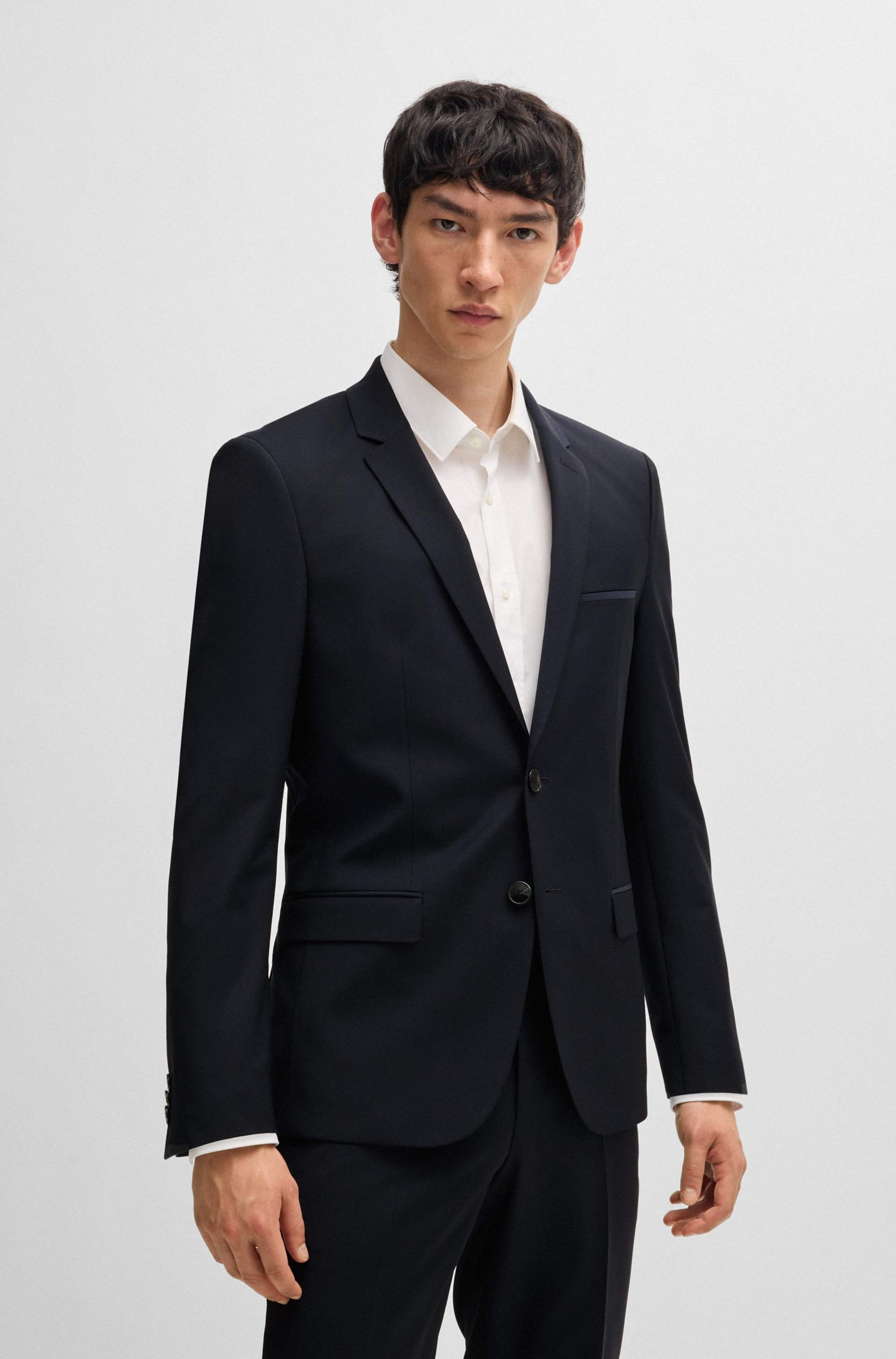 Extra-slim-fit suit in a wool blend
