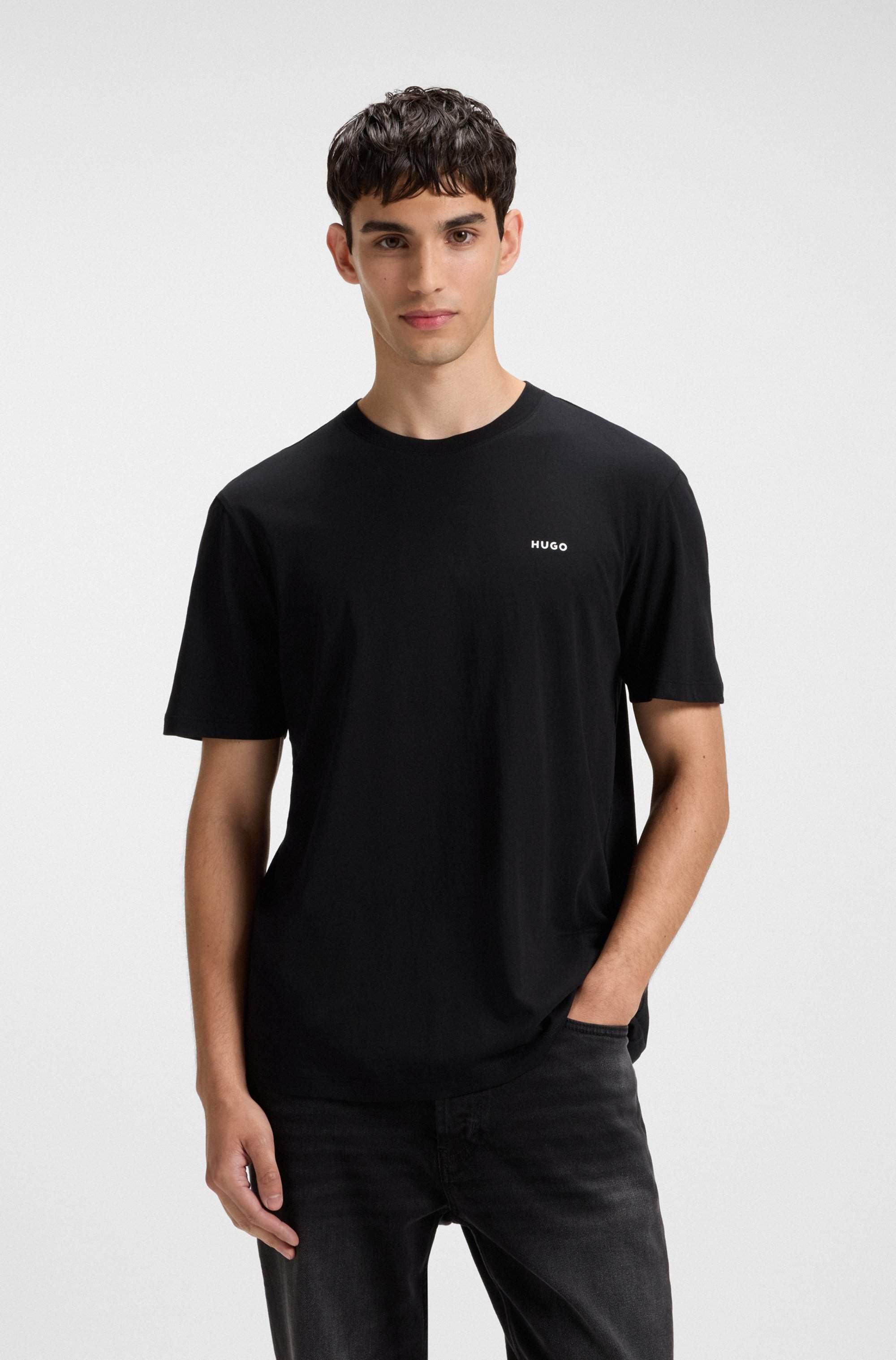 Cotton-jersey T-shirt with logo print