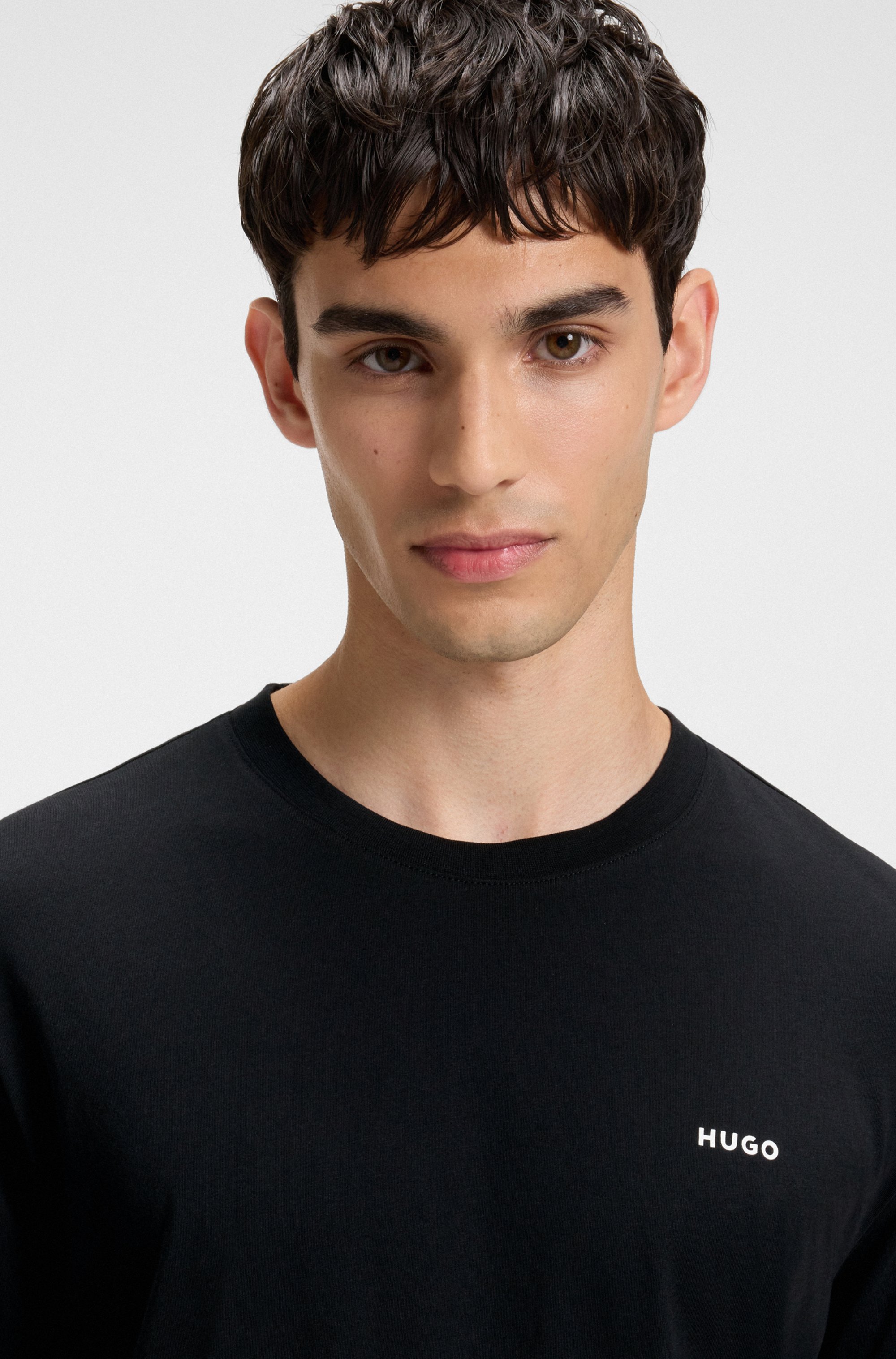 Cotton-jersey T-shirt with logo print