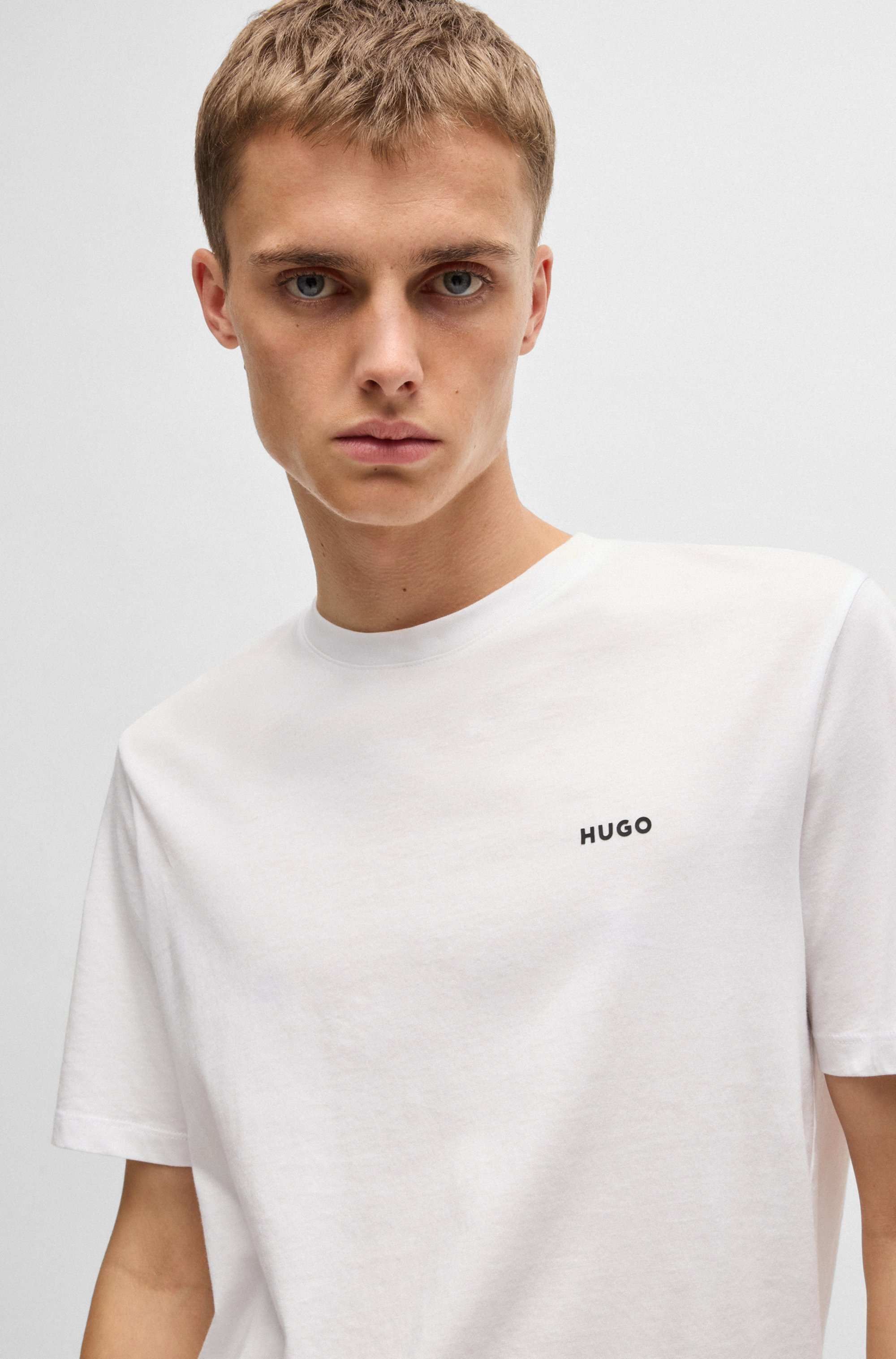 Cotton-jersey T-shirt with logo print