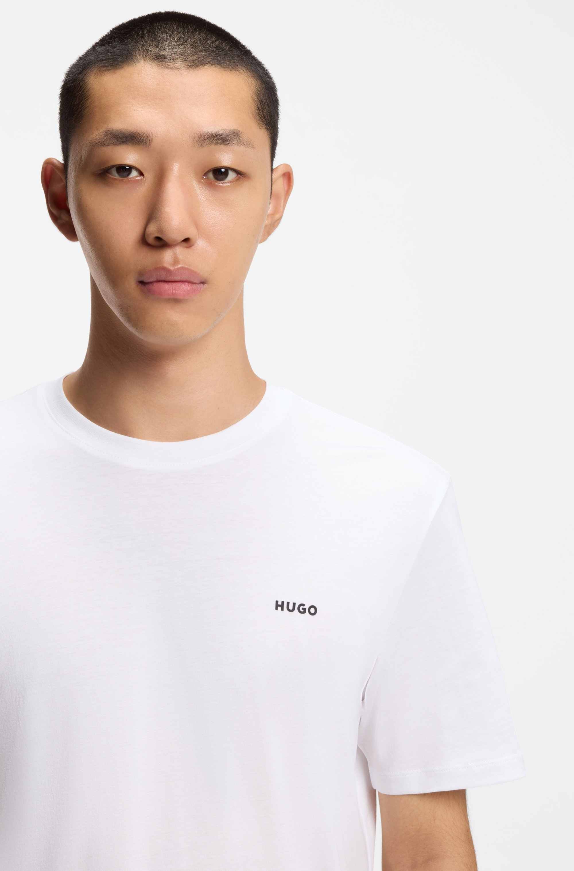 Cotton-jersey T-shirt with logo print