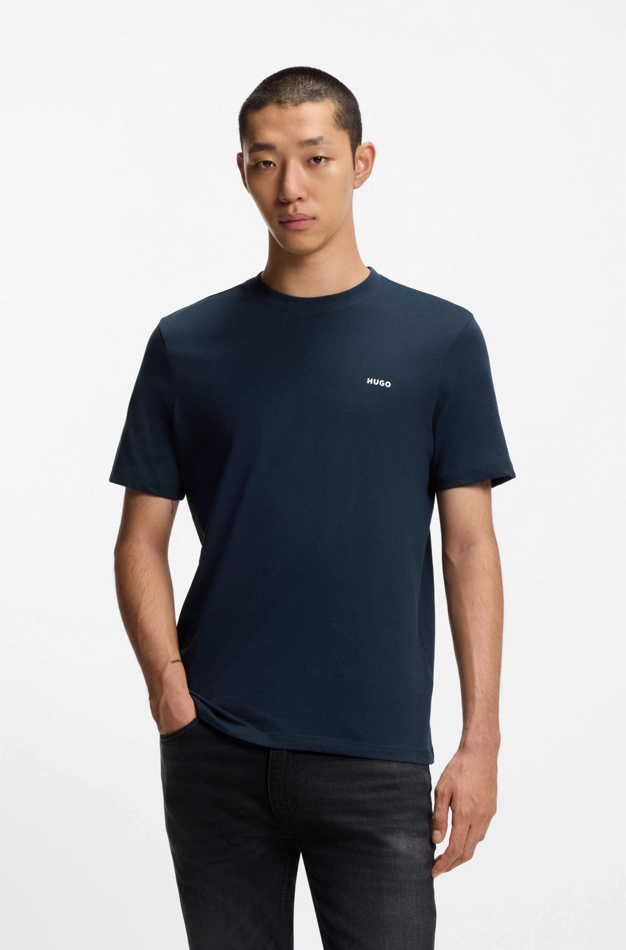 Cotton-jersey T-shirt with logo print